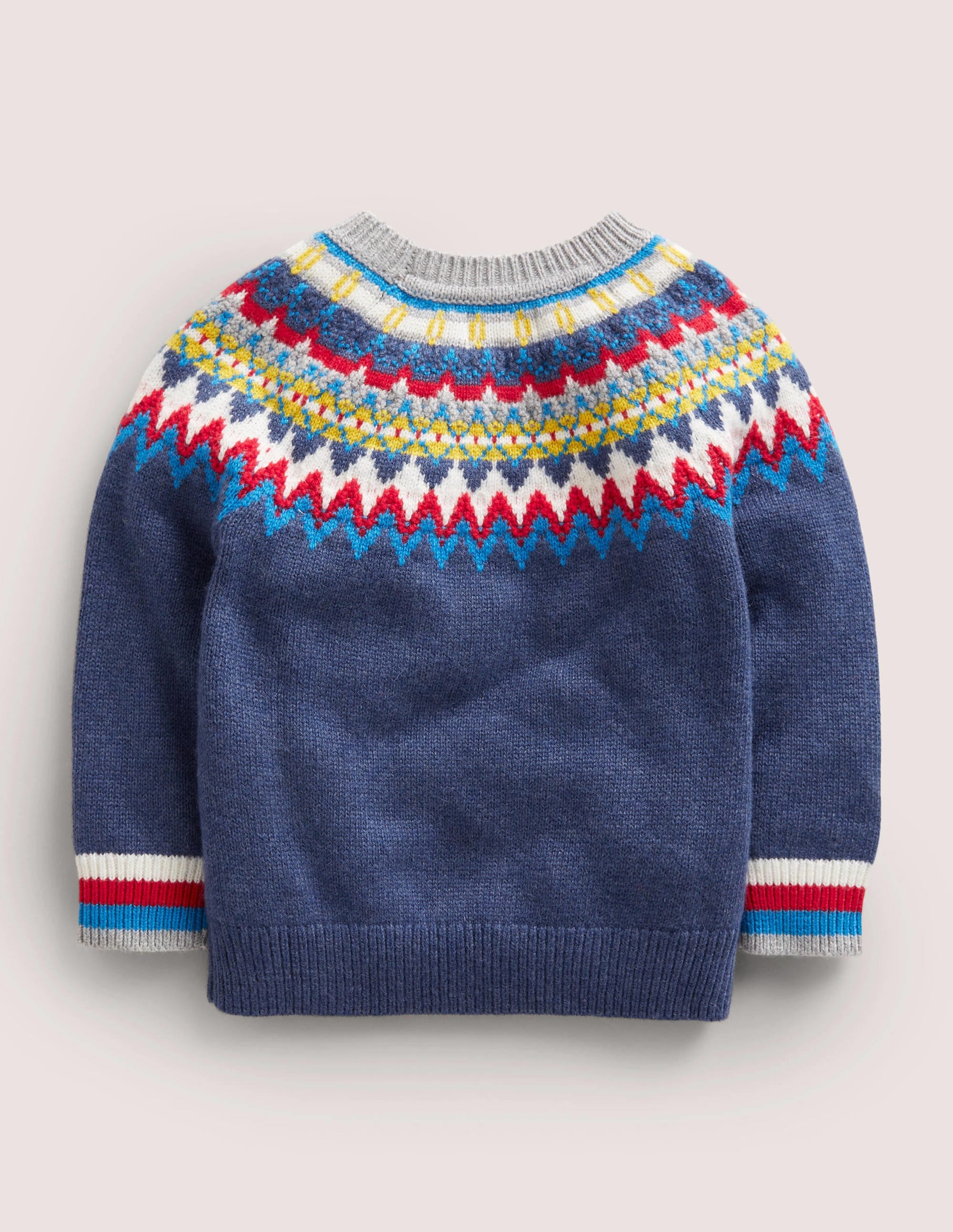 Klassischer Fair-Isle-Pullover-Schuluniform-Navy, Buntes Fair-Isle-Muster - Image 2