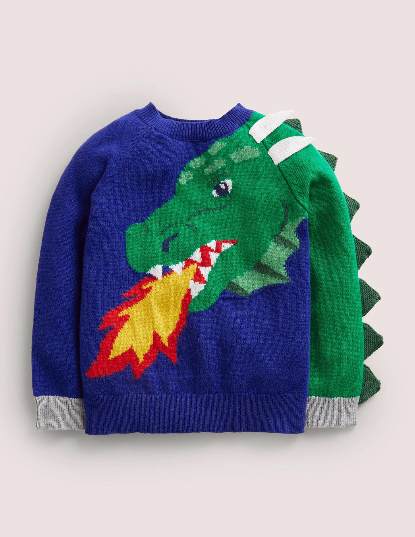 Drachen-Pullover-Stahlblau, Drache