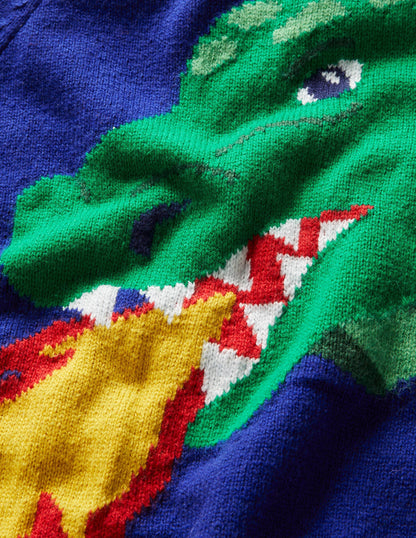 Drachen-Pullover-Stahlblau, Drache-6