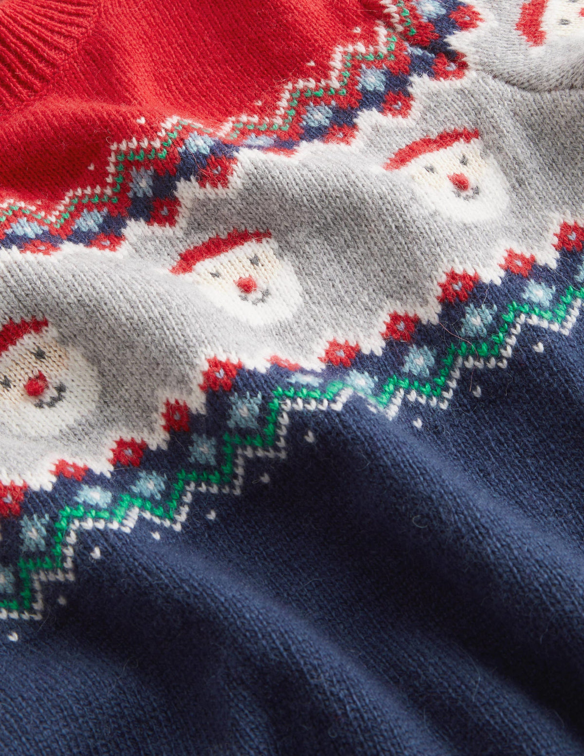 Navy Fair Isle Christmas Jumper-Schuluniform-Navy, Weihnachtsmanngesichter - Image 3