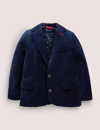 Navy Velvet Christmas Party Blazer-Schuluniform-Navy, Samt-3
