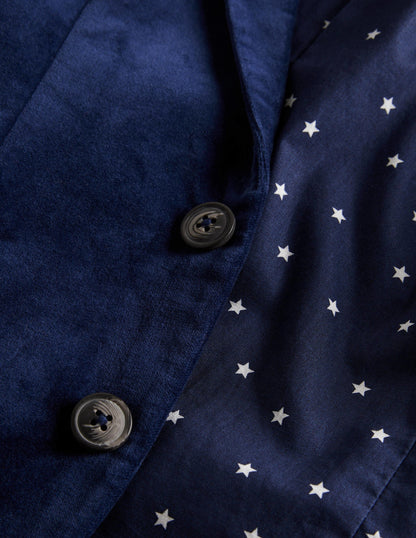 Navy Velvet Christmas Party Blazer-Schuluniform-Navy, Samt-5