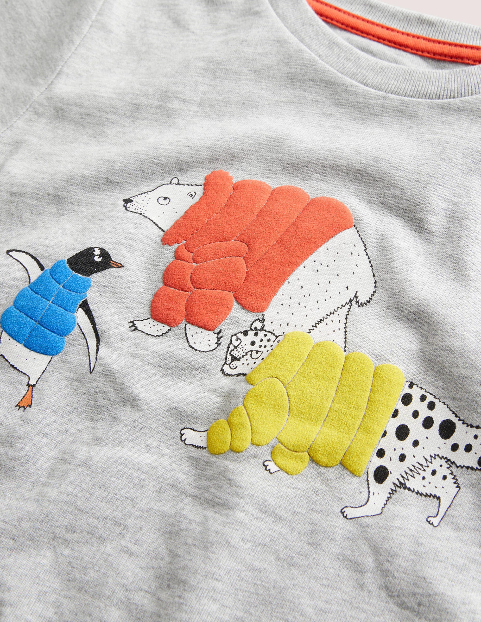 T-shirt à imprimé en relief-Animaux gris chiné - Image 3
