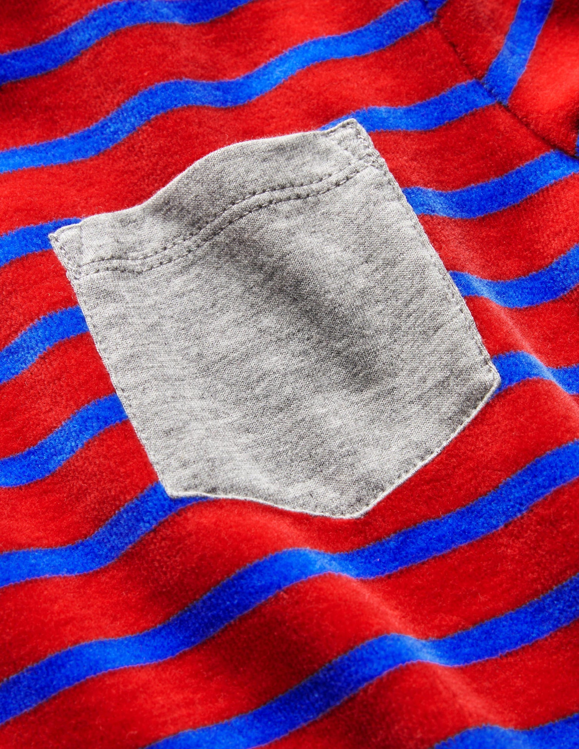 T-shirt en velours-Rouge rockabilly/bleu marocain-3