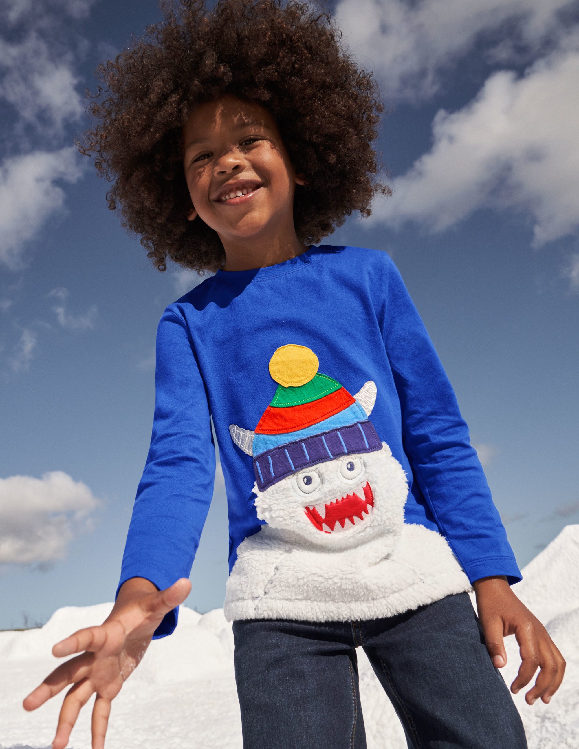 T-shirt à appliqué texturé yéti-Yéti bleu brillant - Image 4