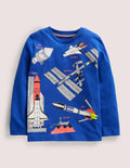 Foil Printed Vehicle T-shirt-Brilliant Blue Space