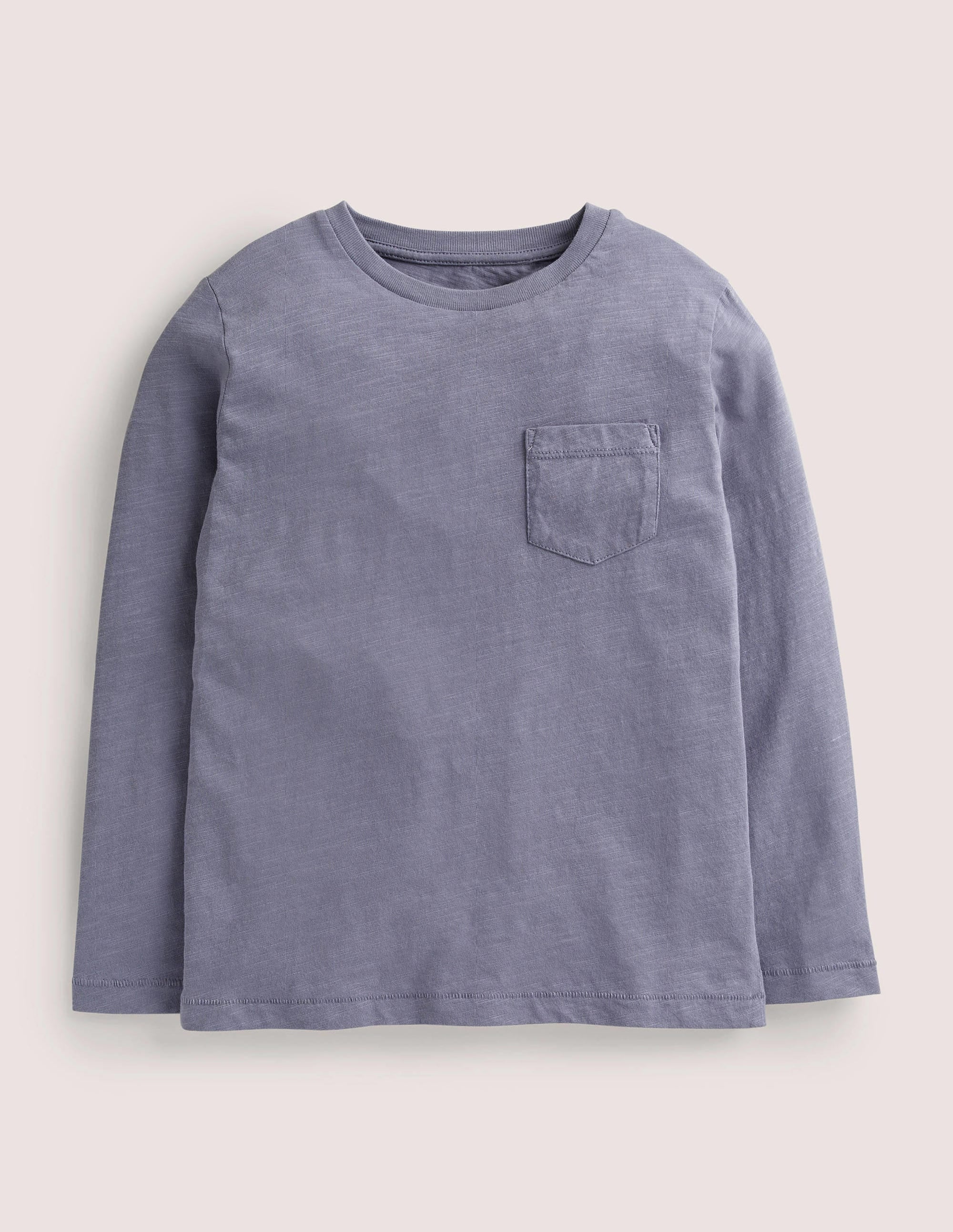 Long-sleeved Washed T-shirt-Blue - Image 1