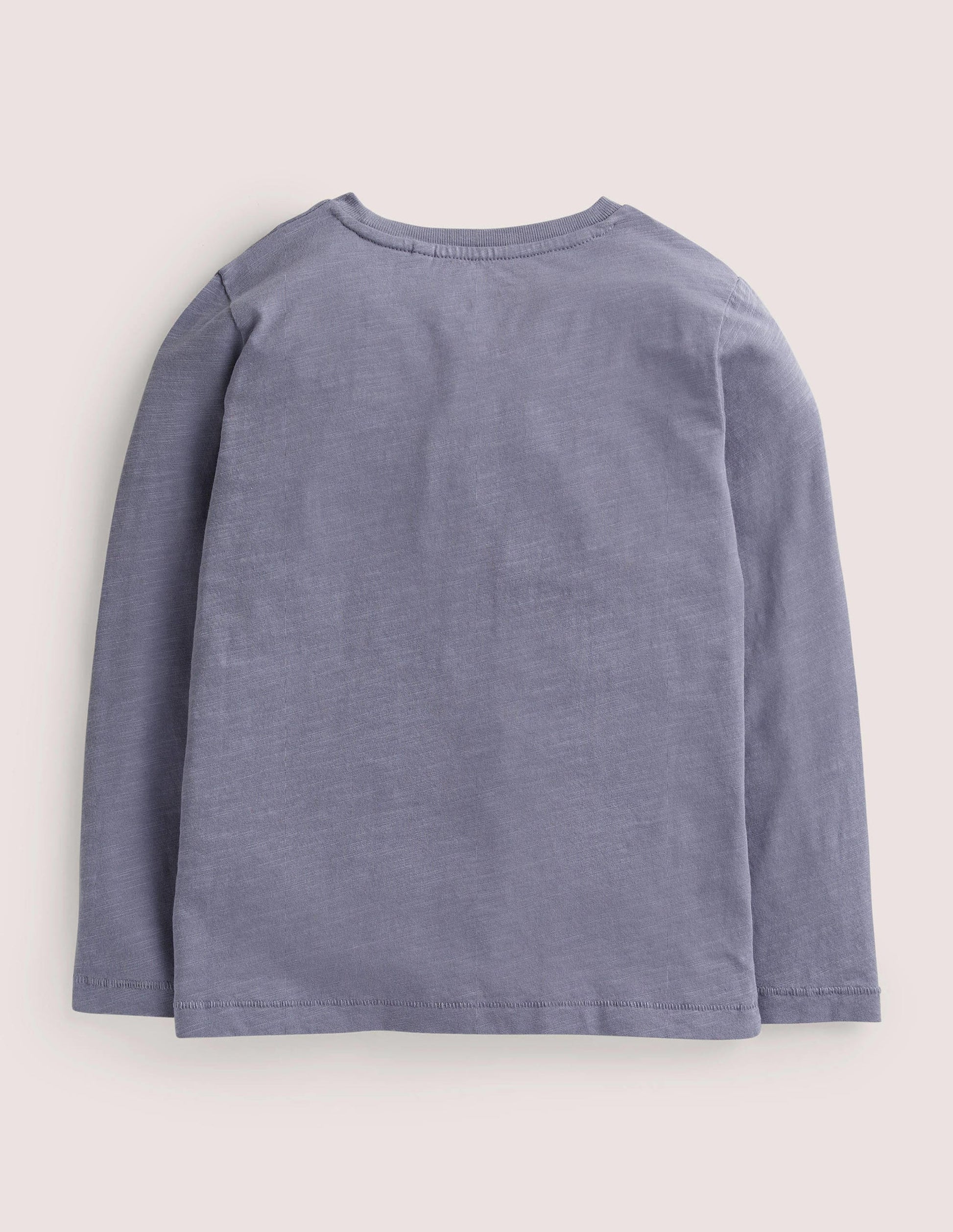 Long-sleeved Washed T-shirt-Blue-2