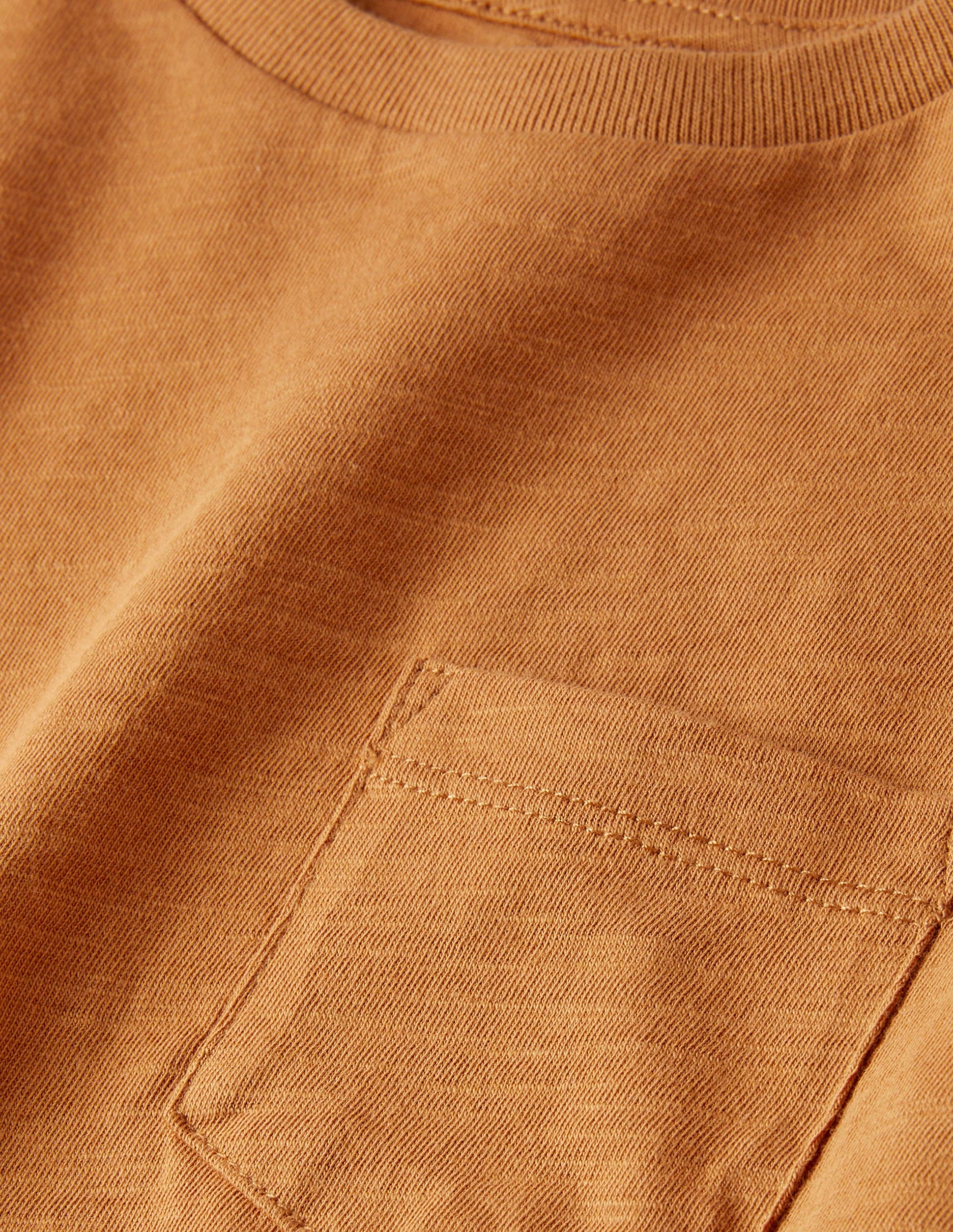 T-shirt délavé à manches longues-Marron-3
