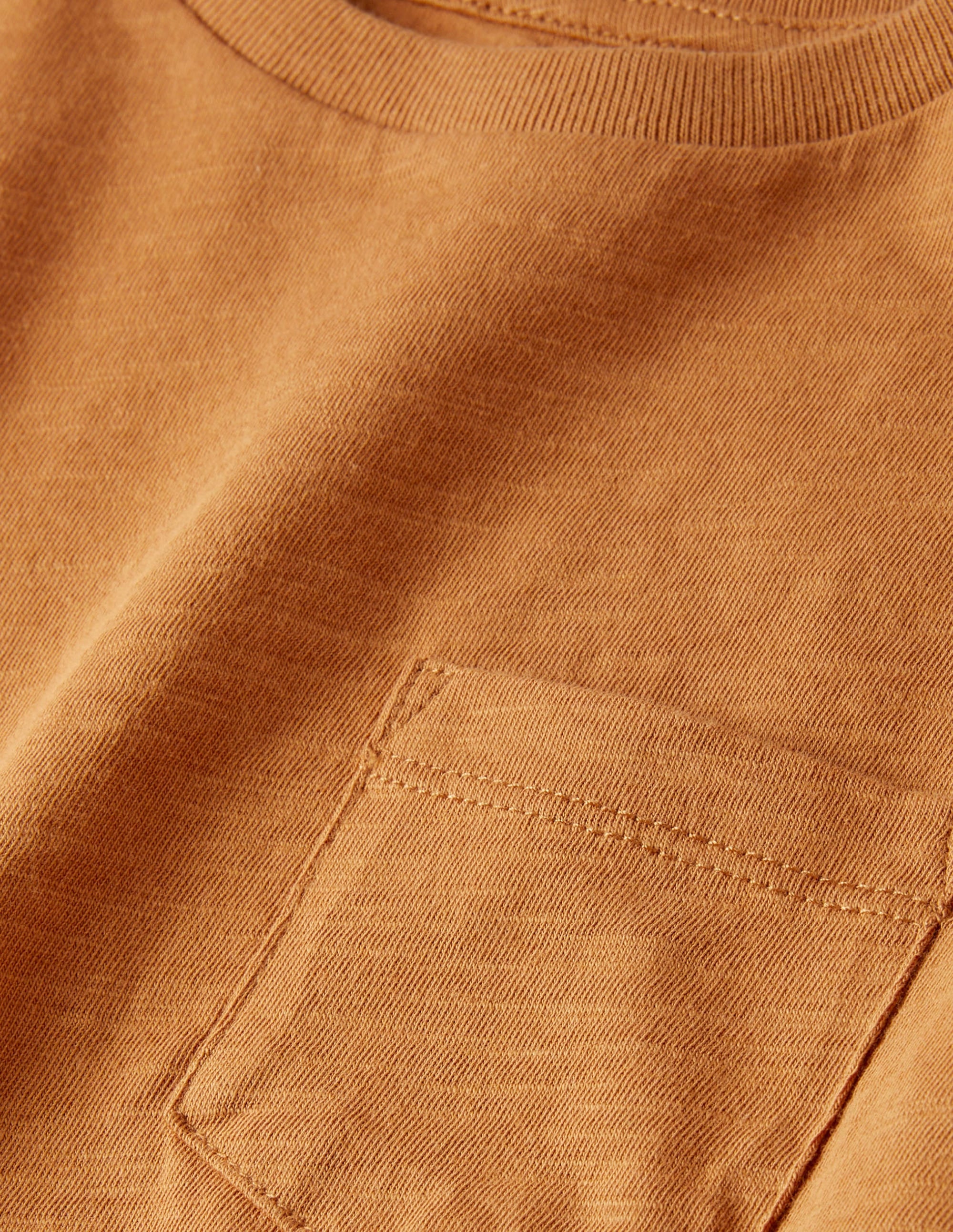 T-shirt délavé à manches longues-Marron - Image 3