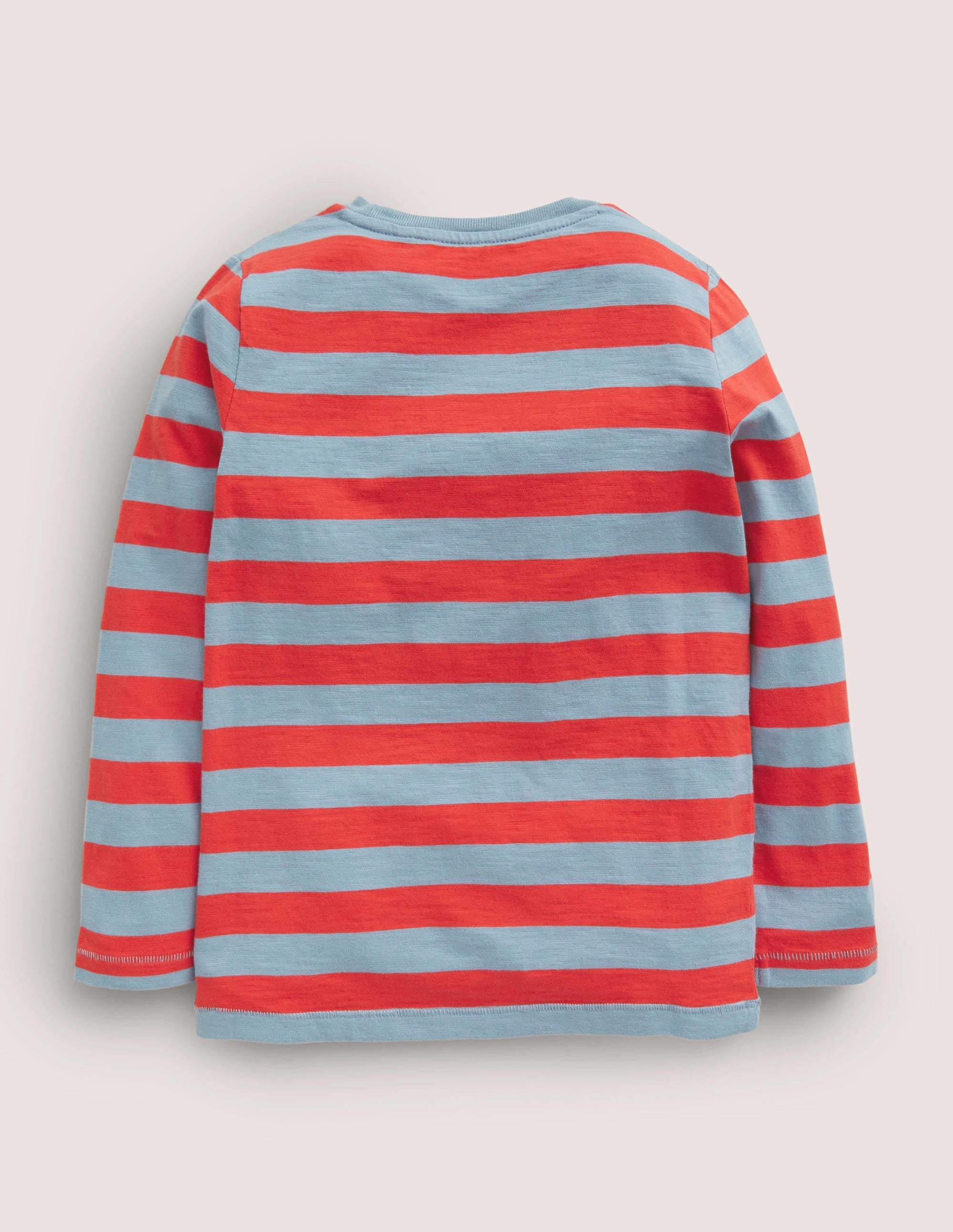 Langärmliges T-Shirt in gewaschener Optik-Blau/Rot - Image 2