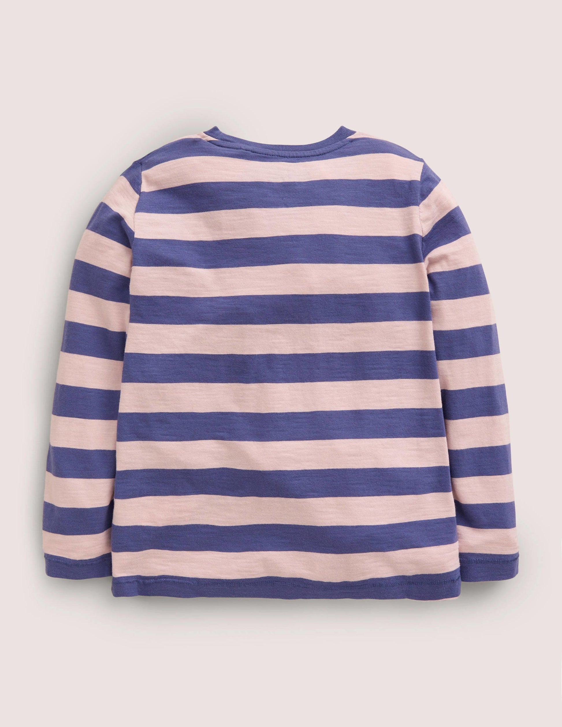 Langärmliges T-Shirt in gewaschener Optik-Rosa/Blau-2