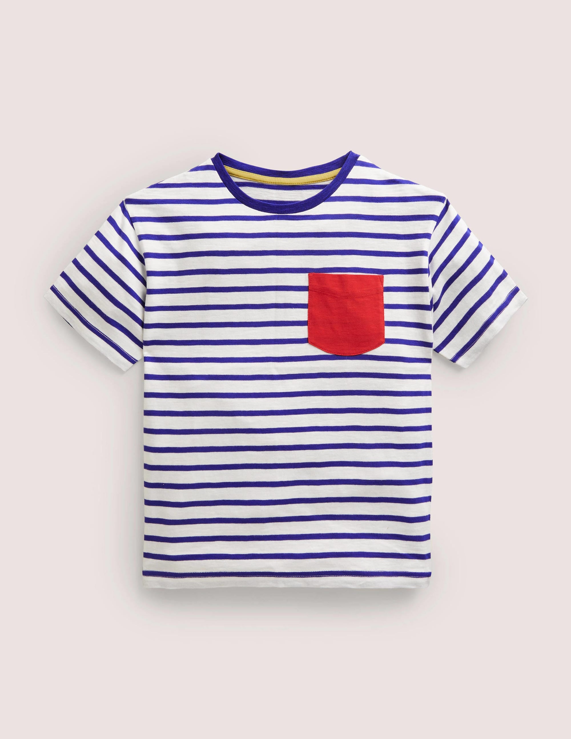 T-shirt à emmanchures basses-Ivoire/bleu - Image 1
