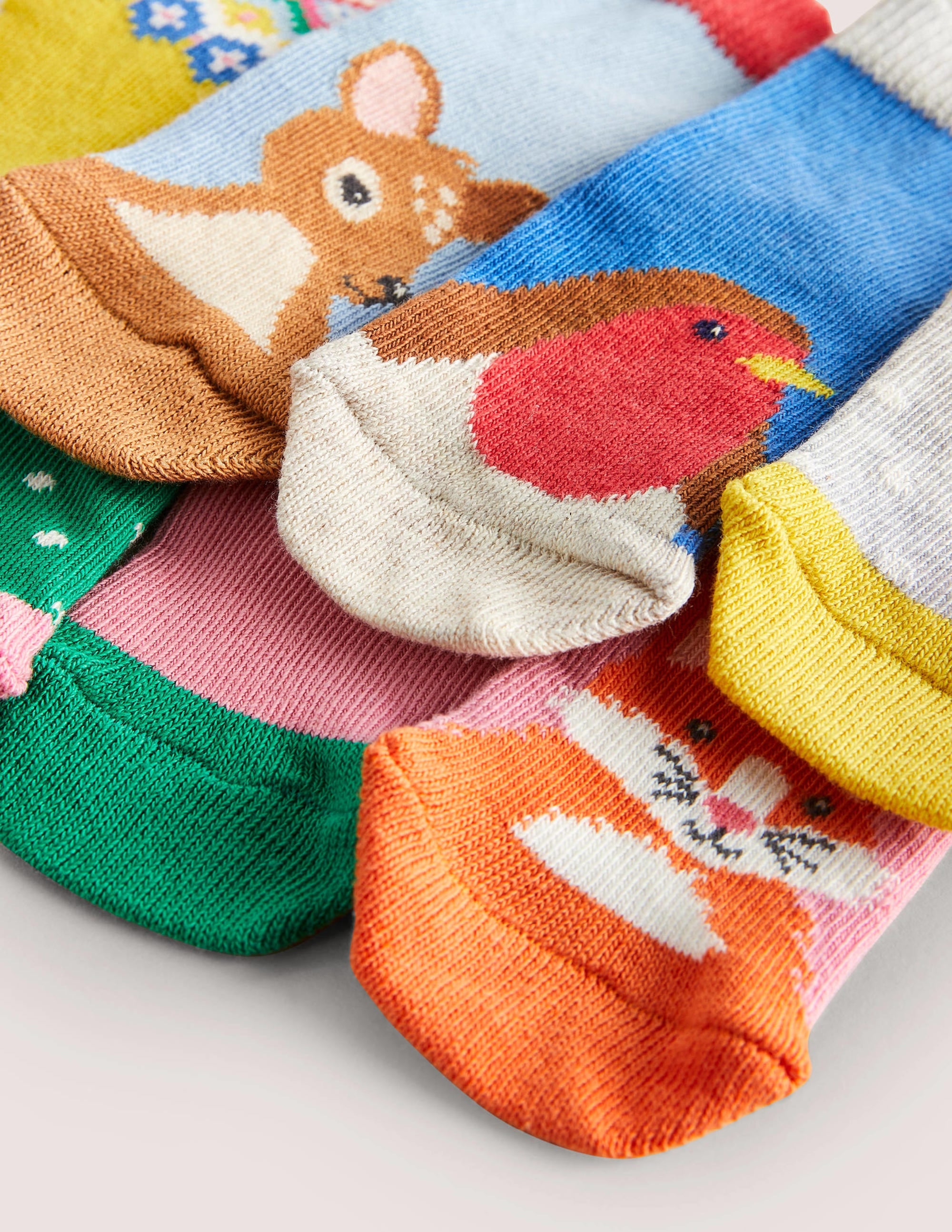 Box mit Socken im 7er-Pack-Waldtiere, Fair-Isle-Muster - Image 2