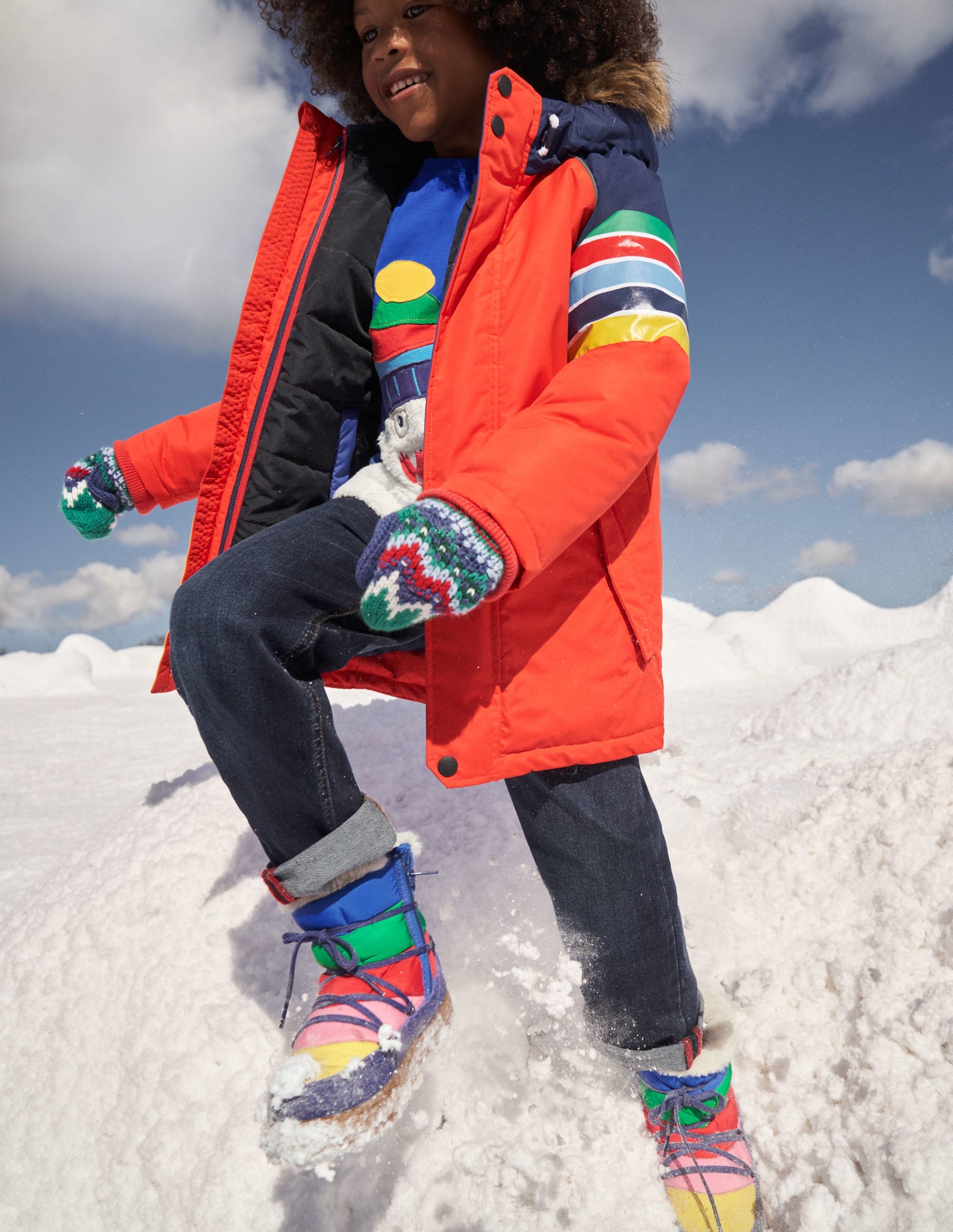 Gesteppte Stiefeletten aus Nylon-Bunt-4