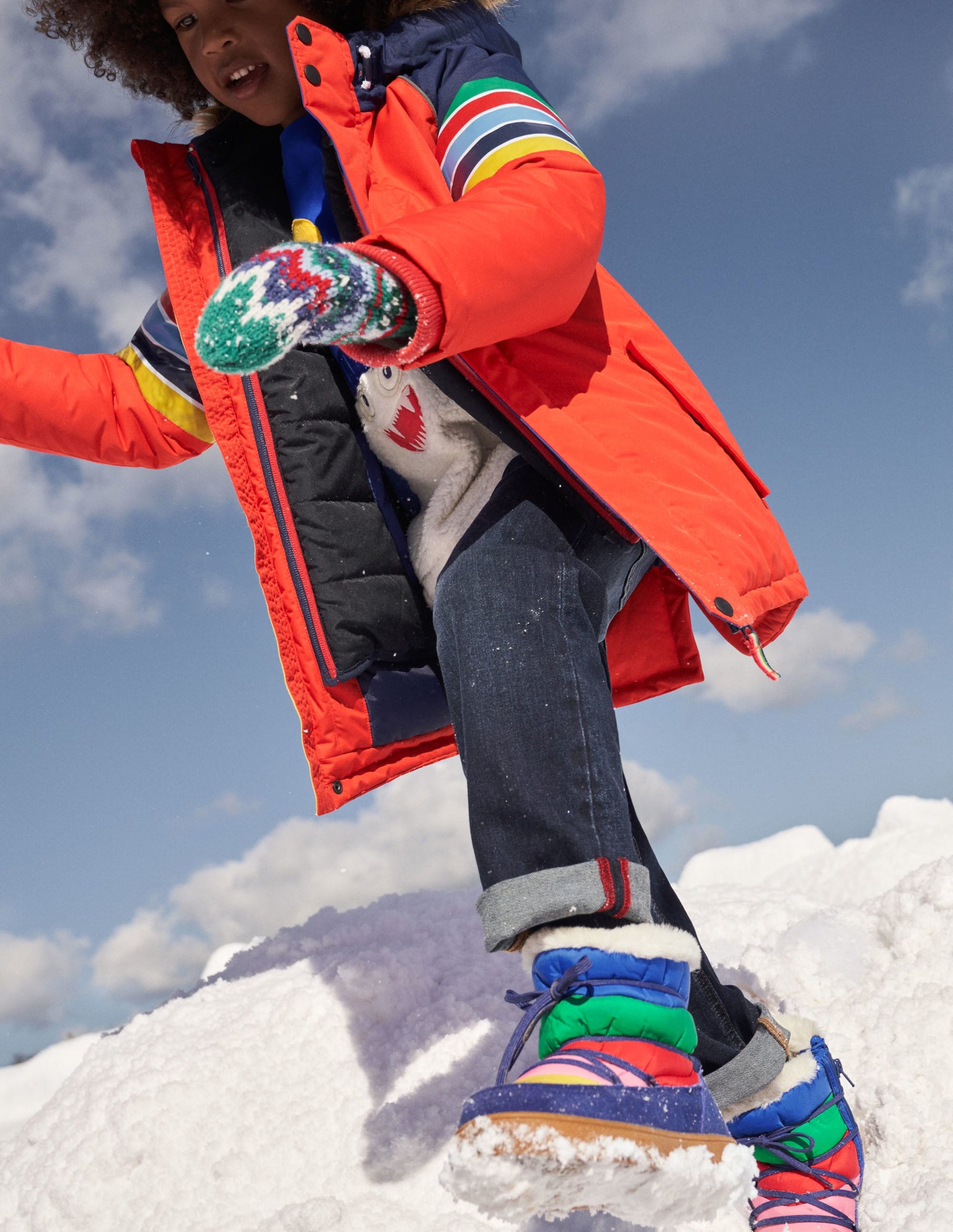 Gesteppte Stiefeletten aus Nylon-Bunt-6