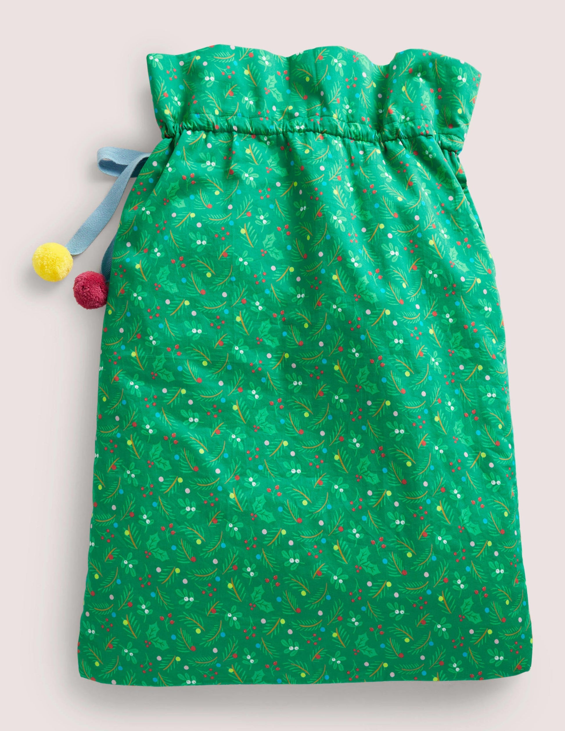 Green Embroidered Christmas Sack-Vert des Highlands-2