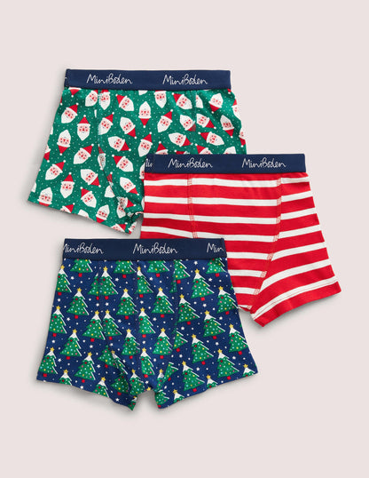 Weihnachtliche Boxershorts im 3er-Pack-Bunt