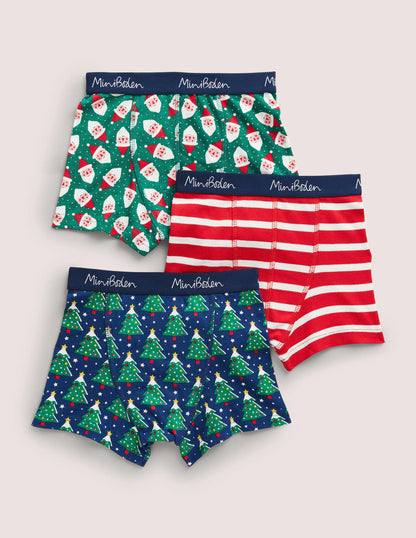 Weihnachtliche Boxershorts im 3er-Pack-Bunt