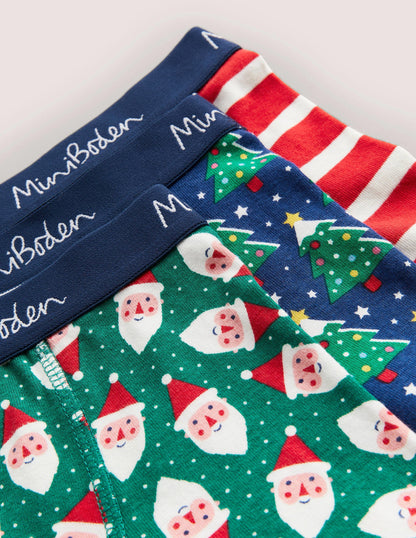 Weihnachtliche Boxershorts im 3er-Pack-Bunt