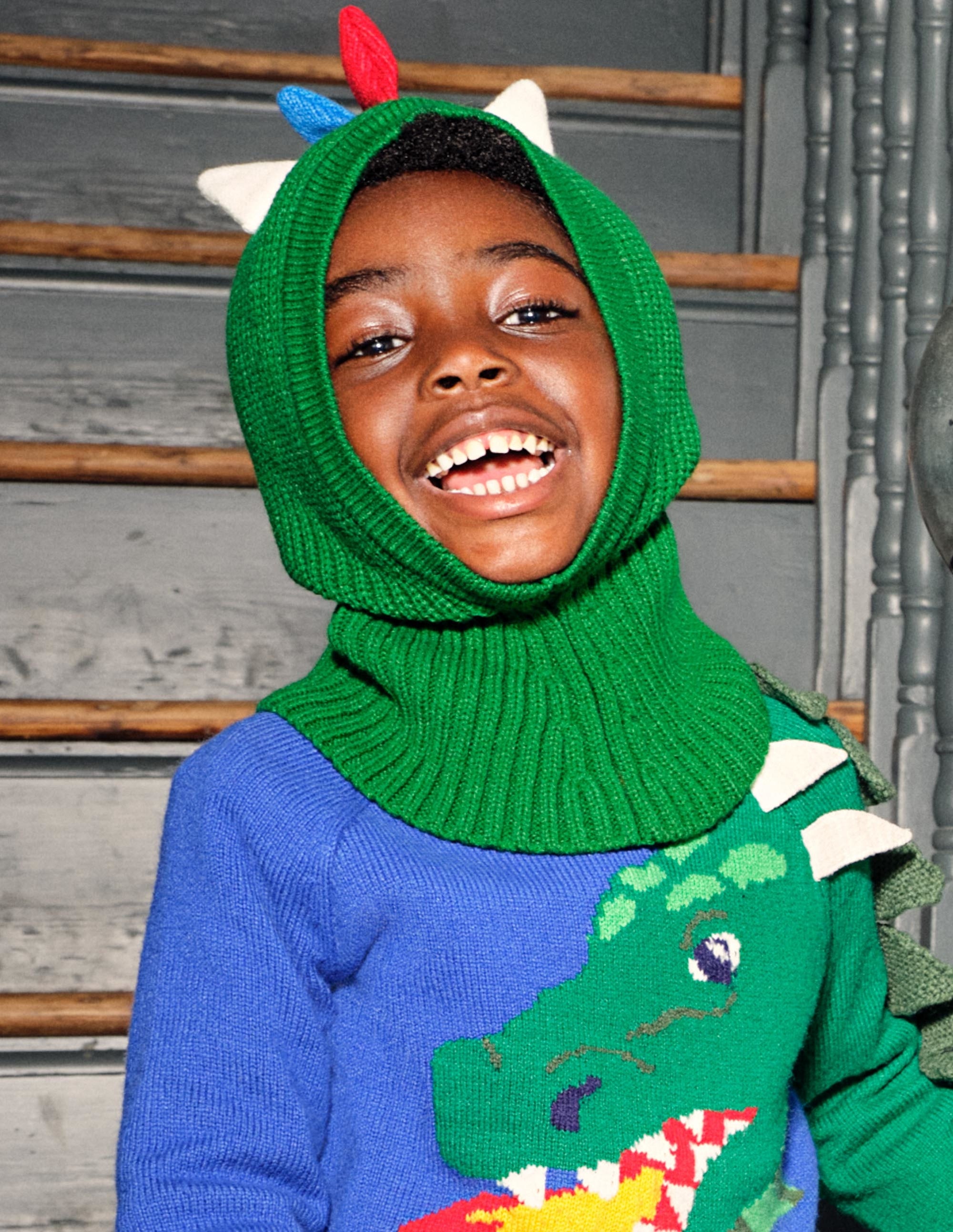 Bonnet en maille-Dinosaure vert - Image 5