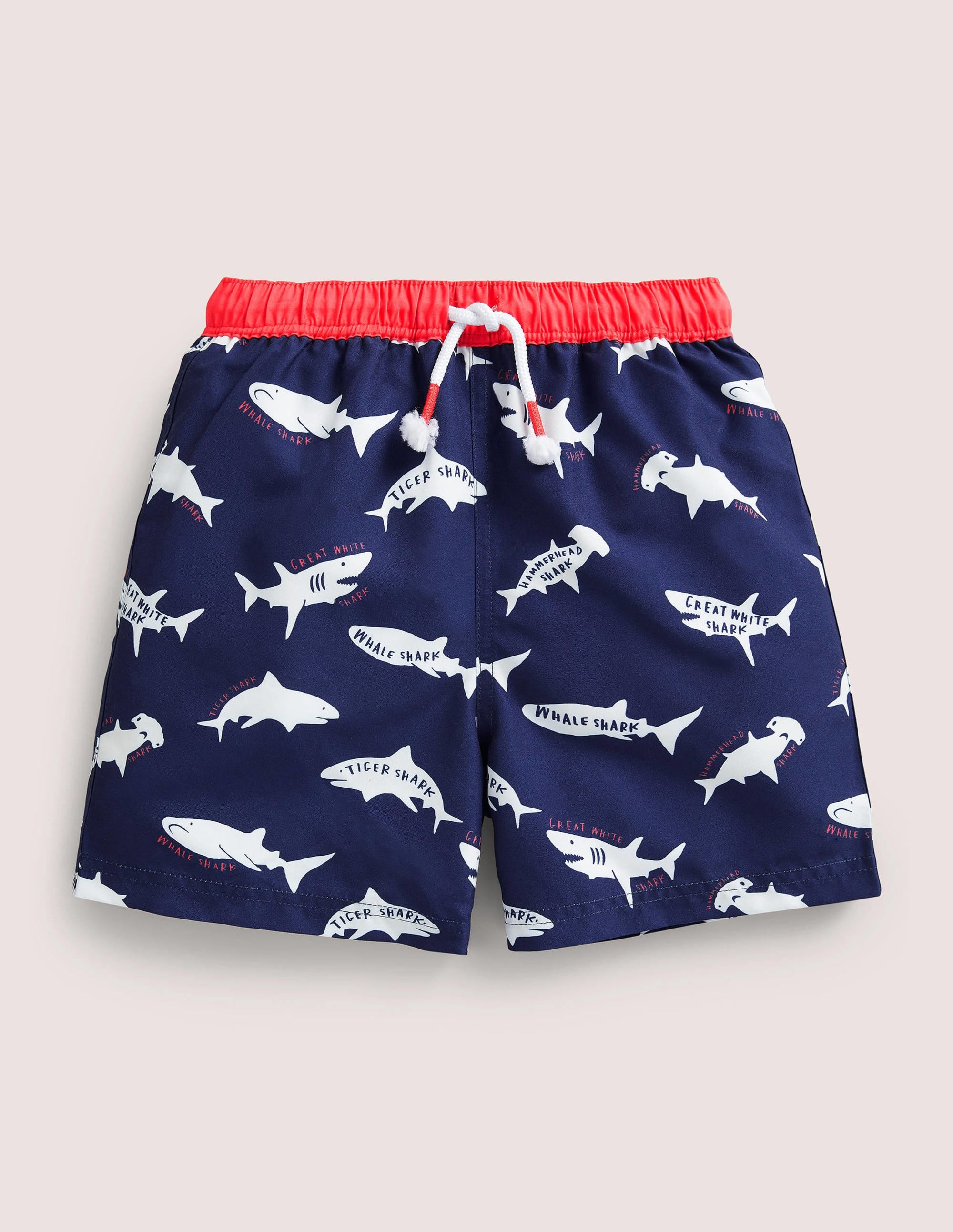 Short de bain imprimé-Requins bleu marine universitaire - Image 1
