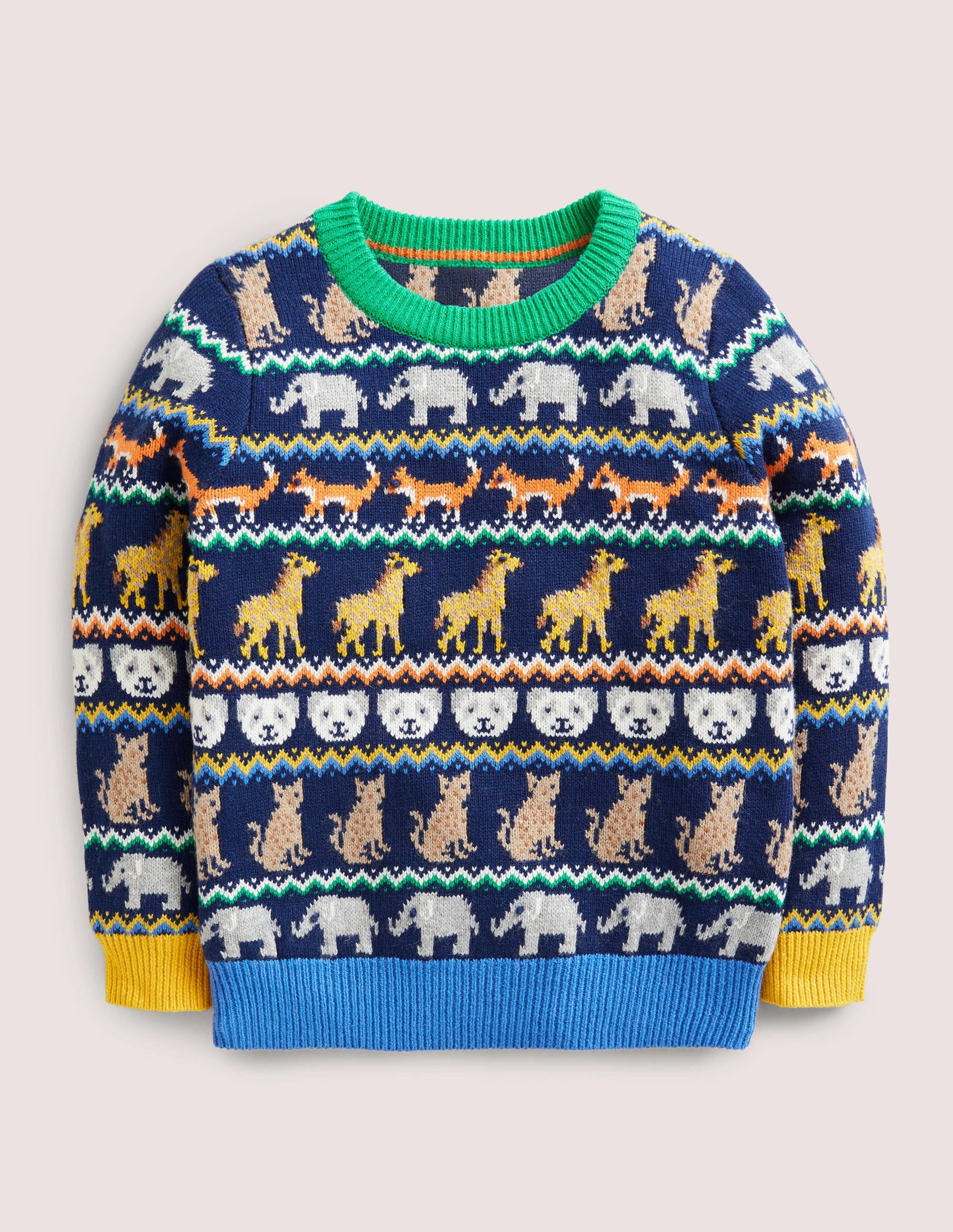 Fair-Isle-Pullover-Schuluniform-Navy, Tier-Fair-Isle-Muster - Image 1