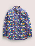 Casual Twill Shirt-Starboard Blue Animals
