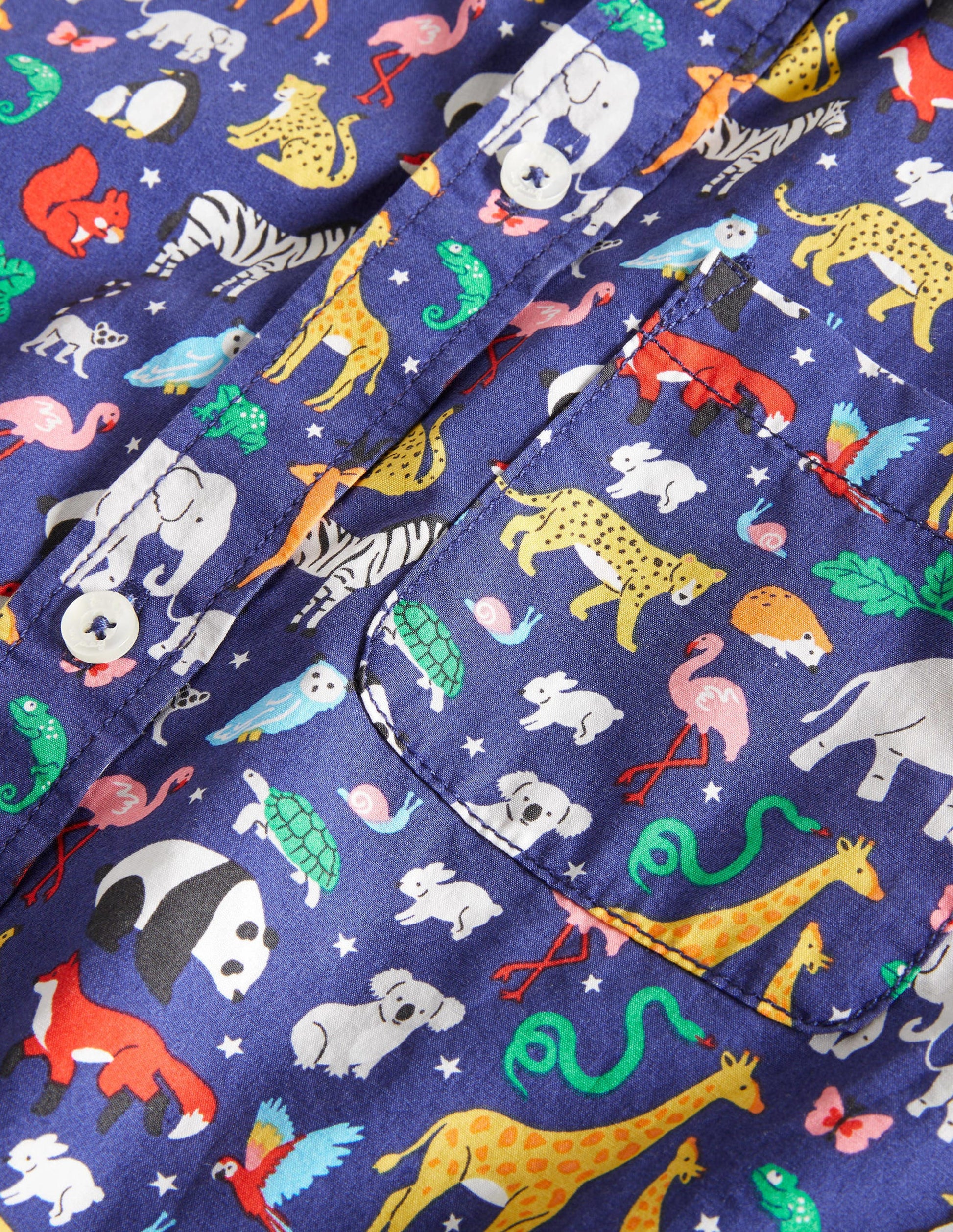 Casual Twill Shirt-Starboard Blue Animals-3
