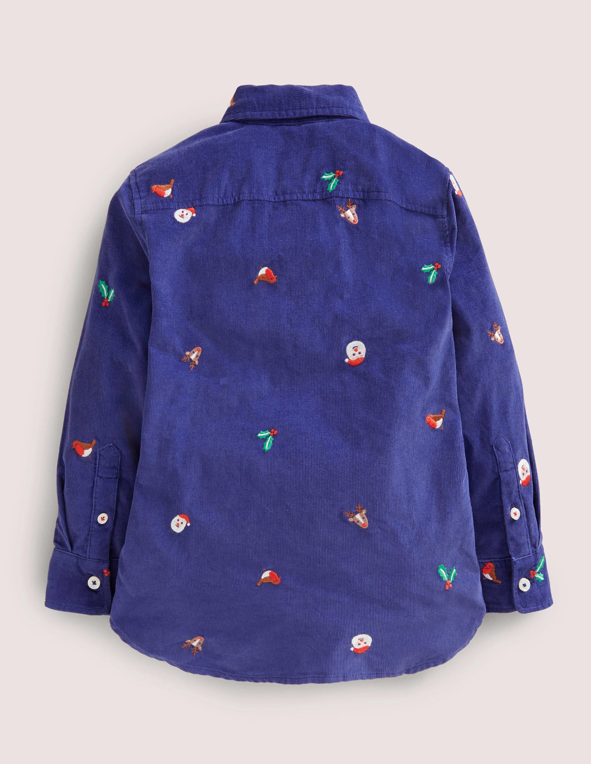 Besticktes Hemd-Segelblau, Weihnachtsmotiv/Cord - Image 2