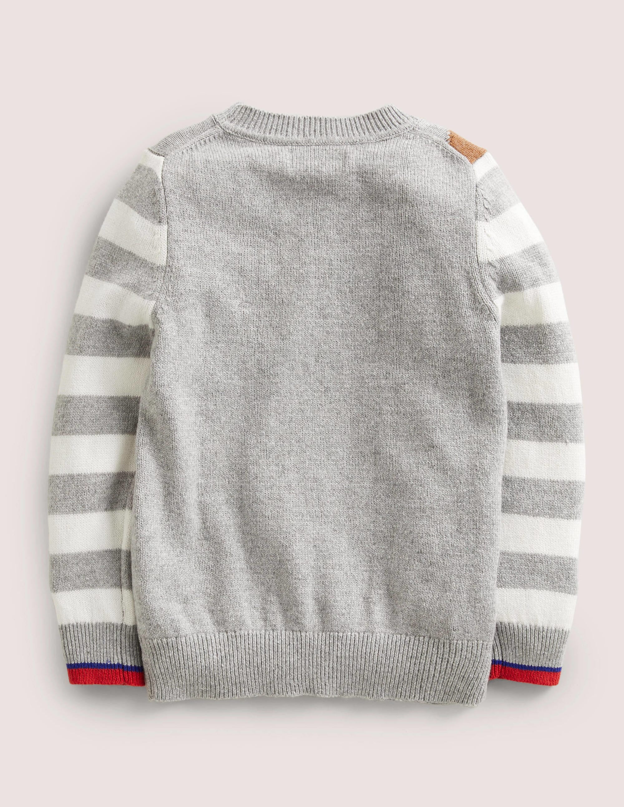 Grey Stripe Festive Christmas Jumper-Grey Marl Festive Friends - Image 2