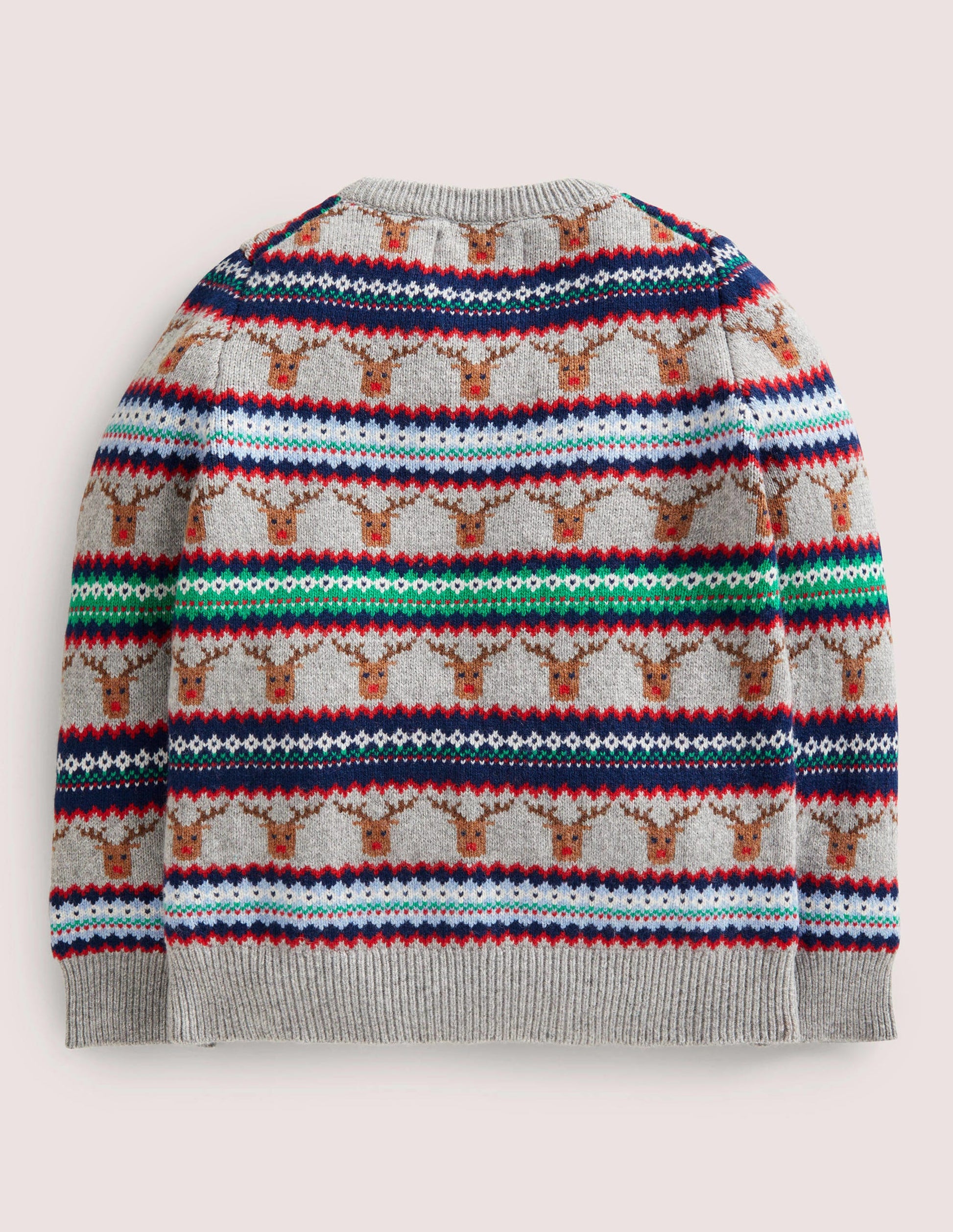 Pull renne motif jacquard-Gris chiné-2