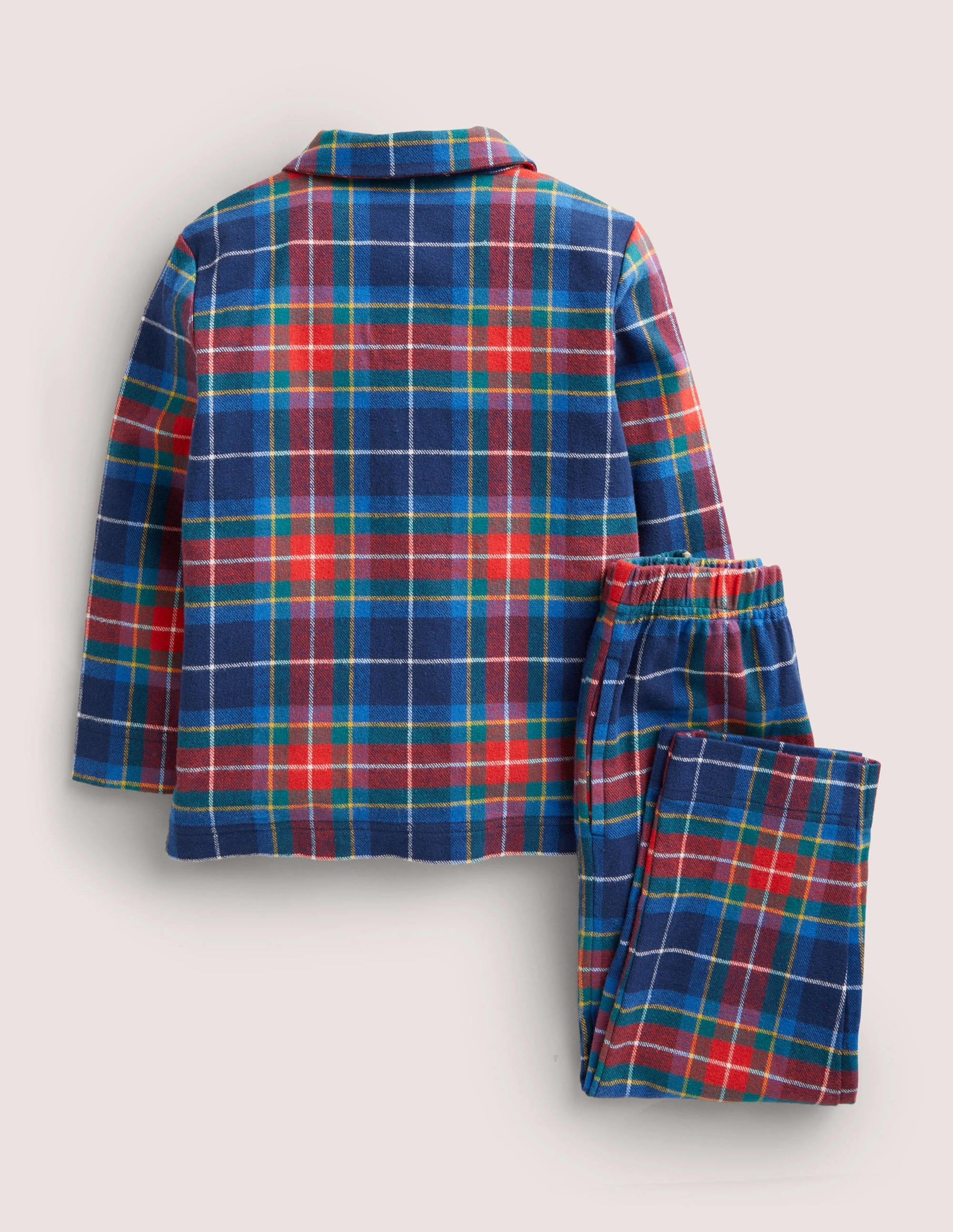 Pyjama tissé-Carreaux bleu marine universitaire/rouge - Image 2