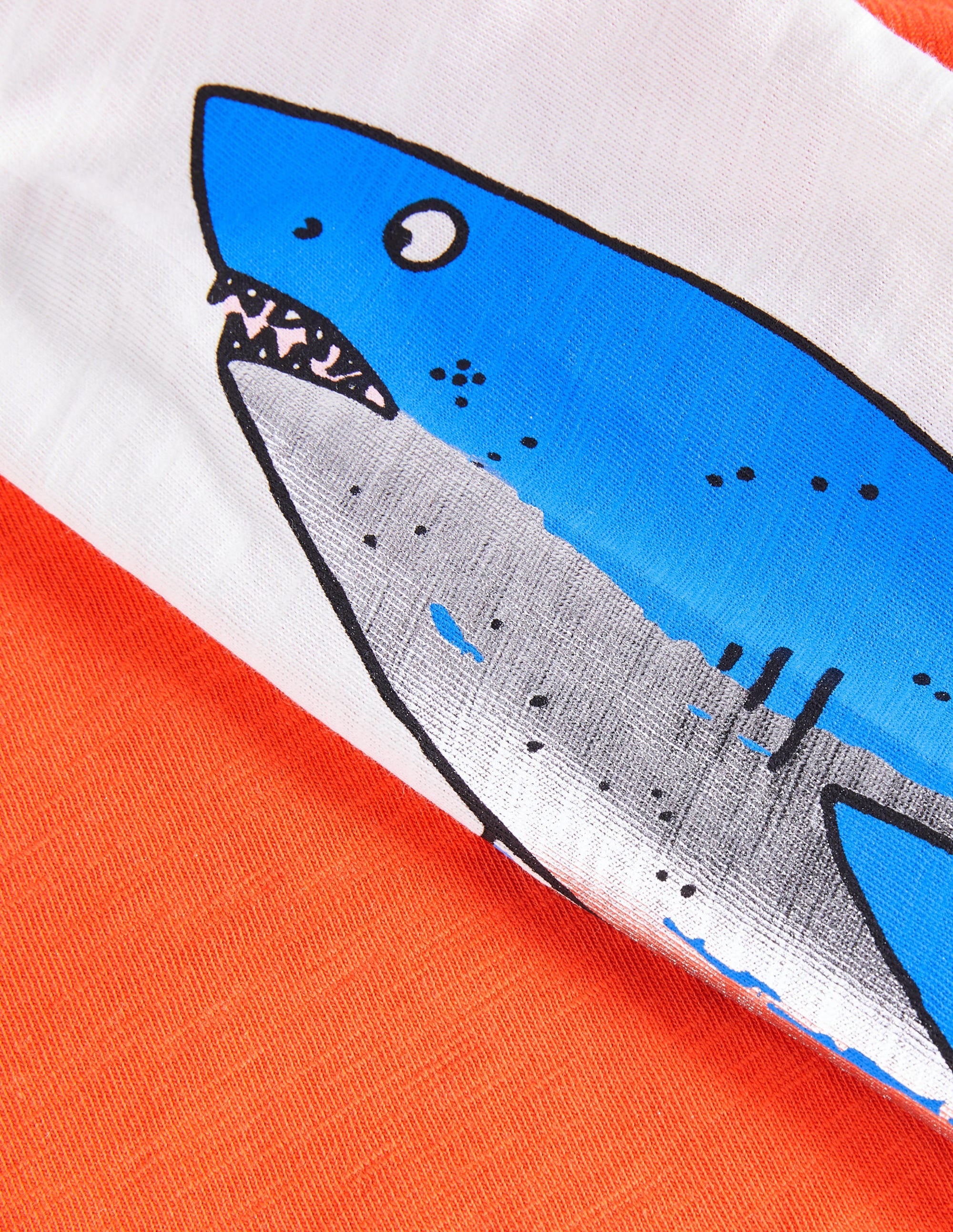 T-shirt à logo-Requins rouge mandarine/ivoire - Image 3