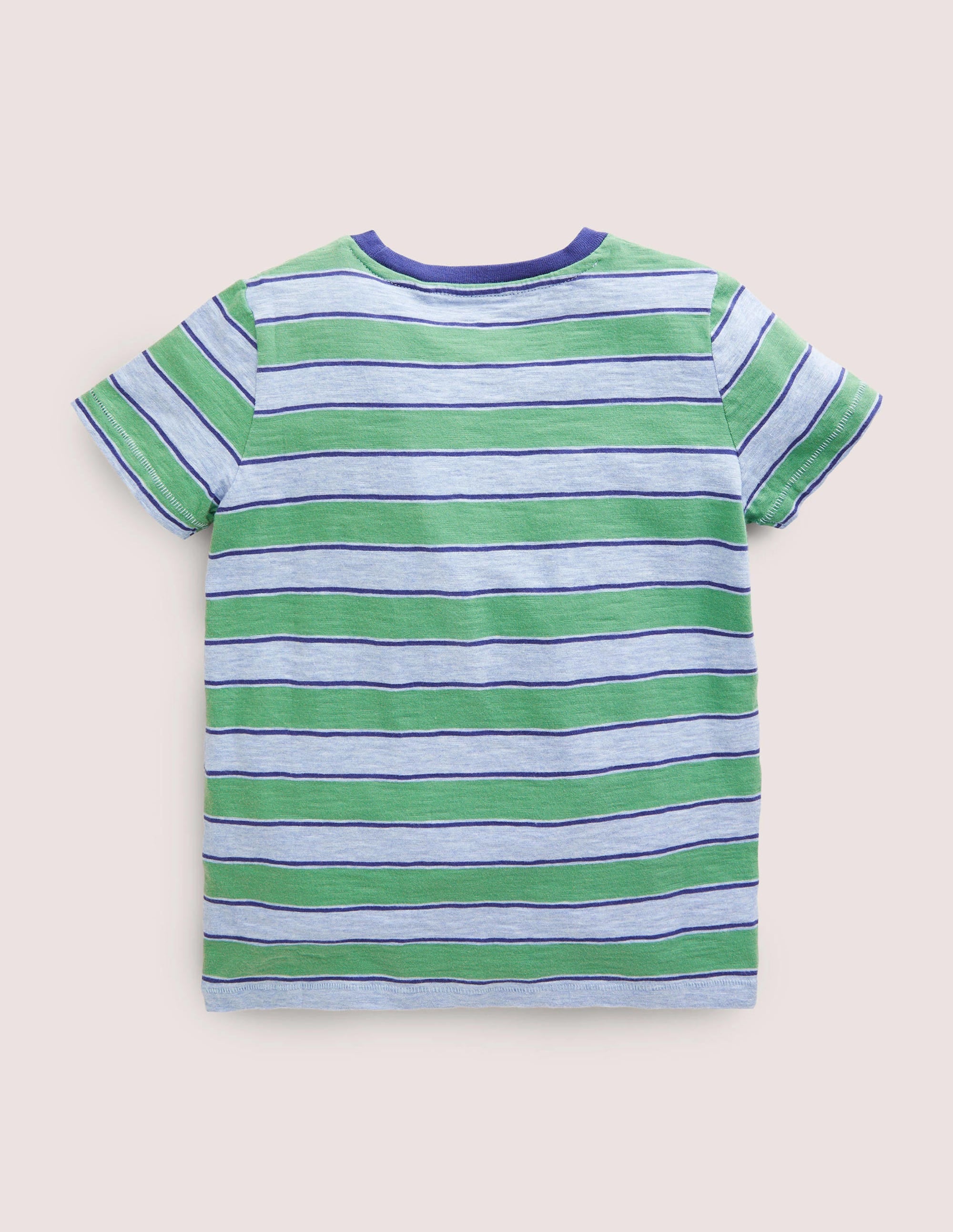 T-shirt délavé en tissu flammé-Vert gazon profond/bleu chiné - Image 2