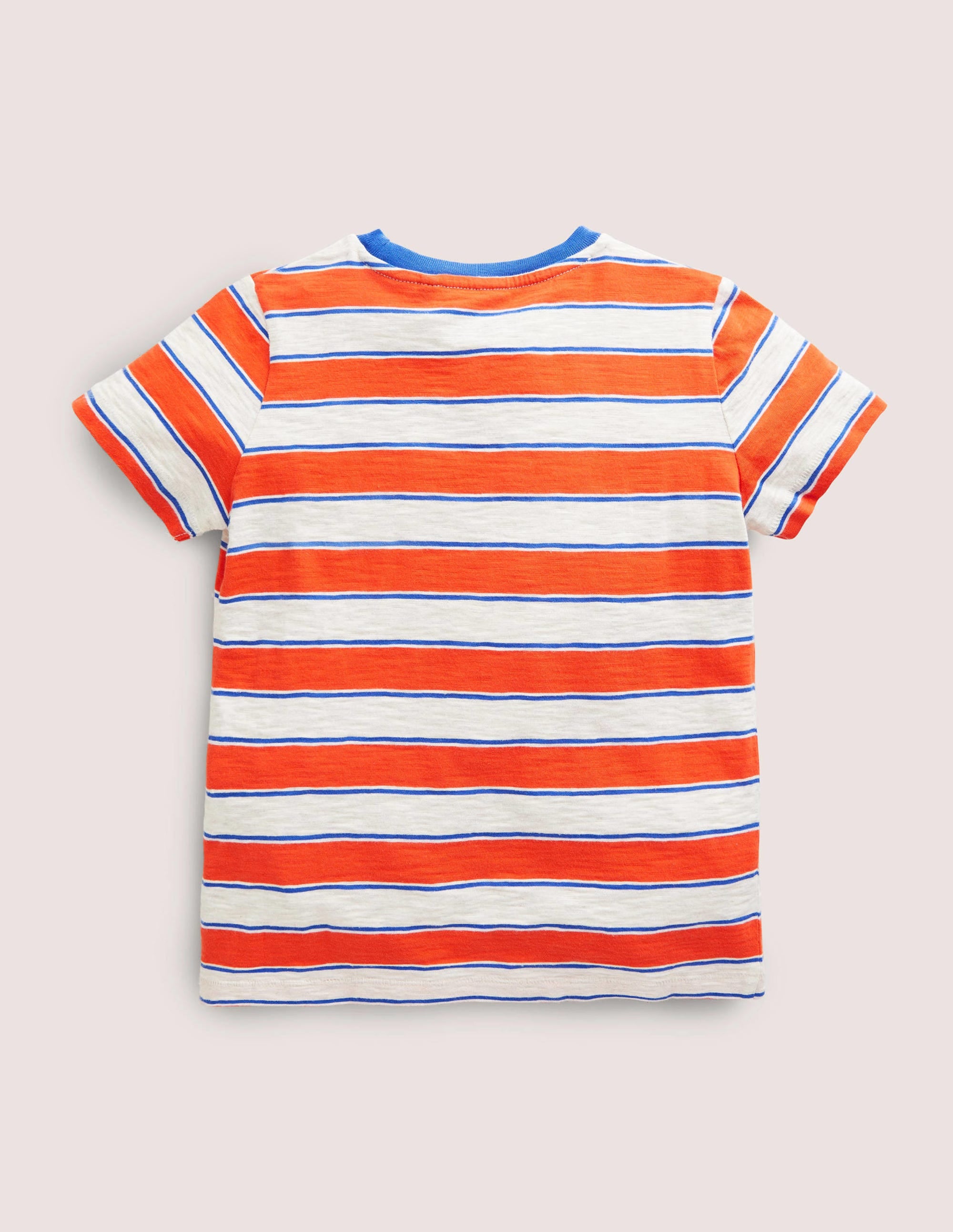 Vorgewaschenes Flammgarn-T-Shirt mit Stückfärbung-Mandarinenorange/Hellbeige Meliert - Image 2