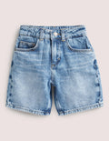Relaxed Denim Shorts-Mid Vintage