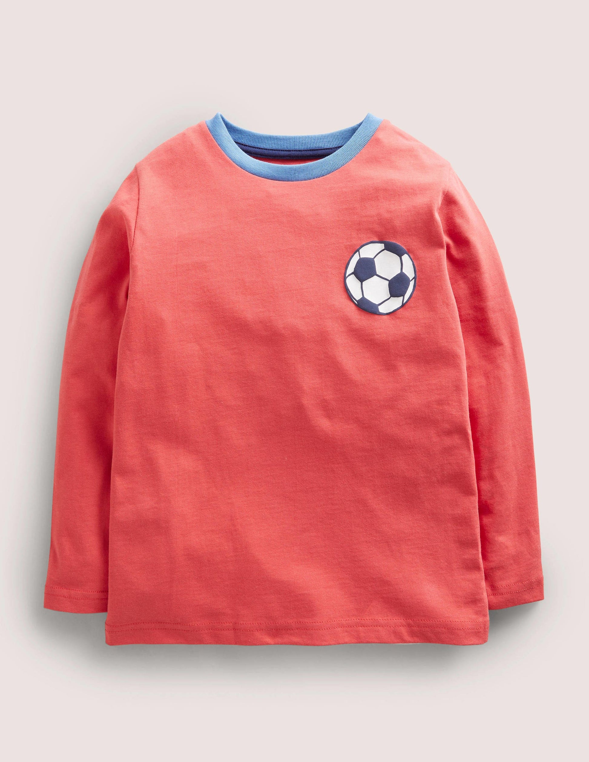 Oberteil mit Fußballmotiv-Cherrytomatenrot-1