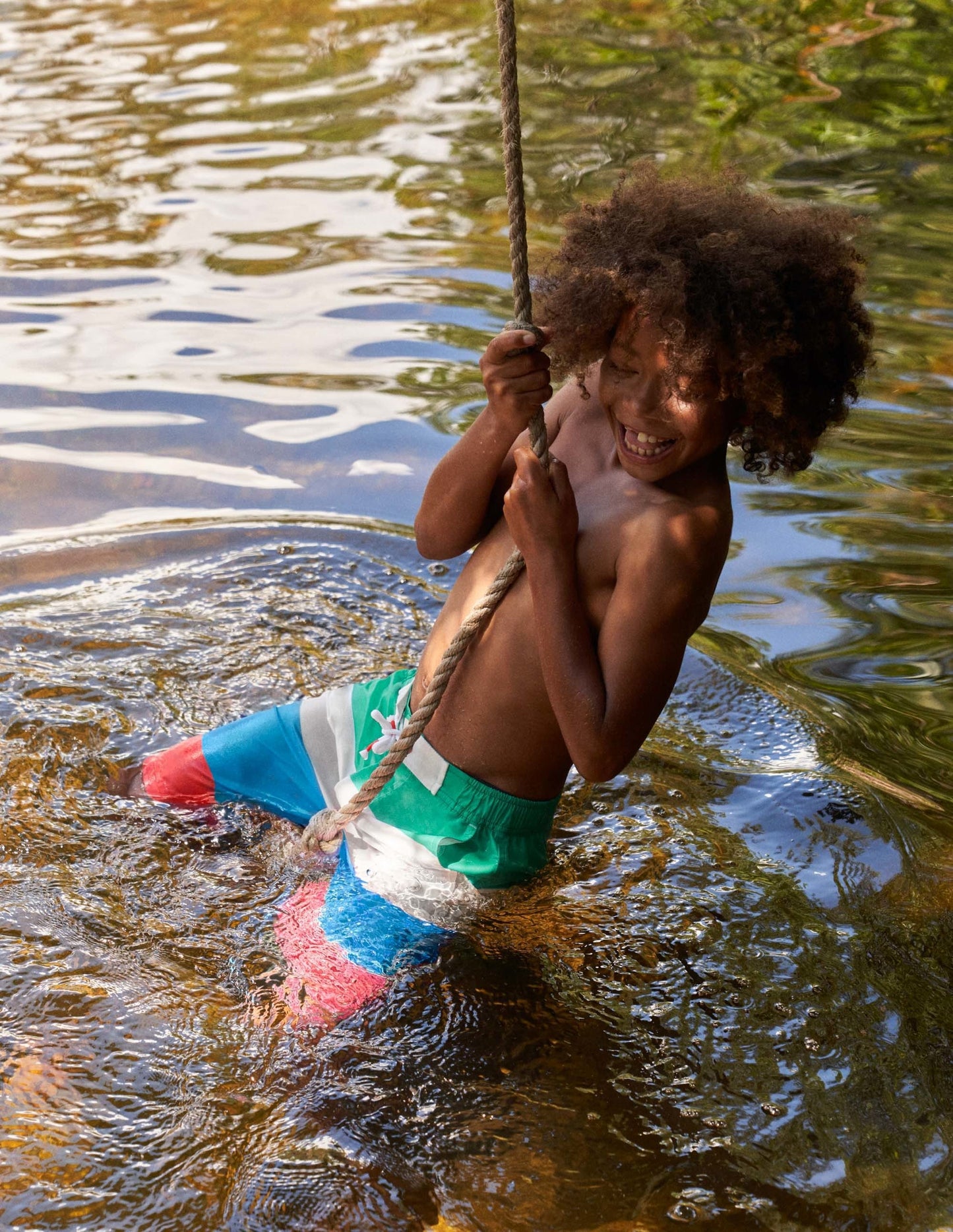 Bermudas-Kräftiges Korallenrot/Bunt, Gestreift