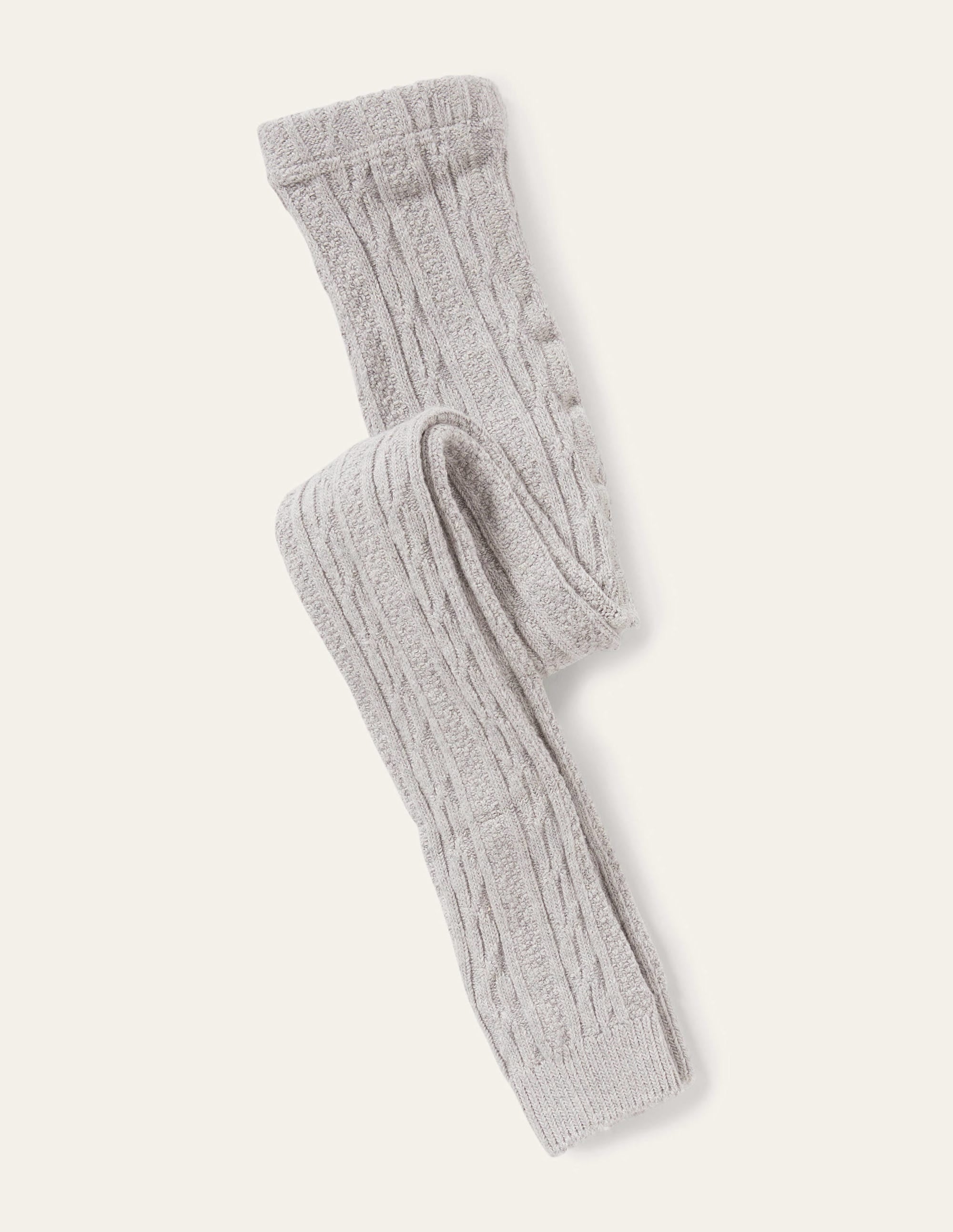 Collant en maille torsadée sans pieds-Gris chiné - Image 1