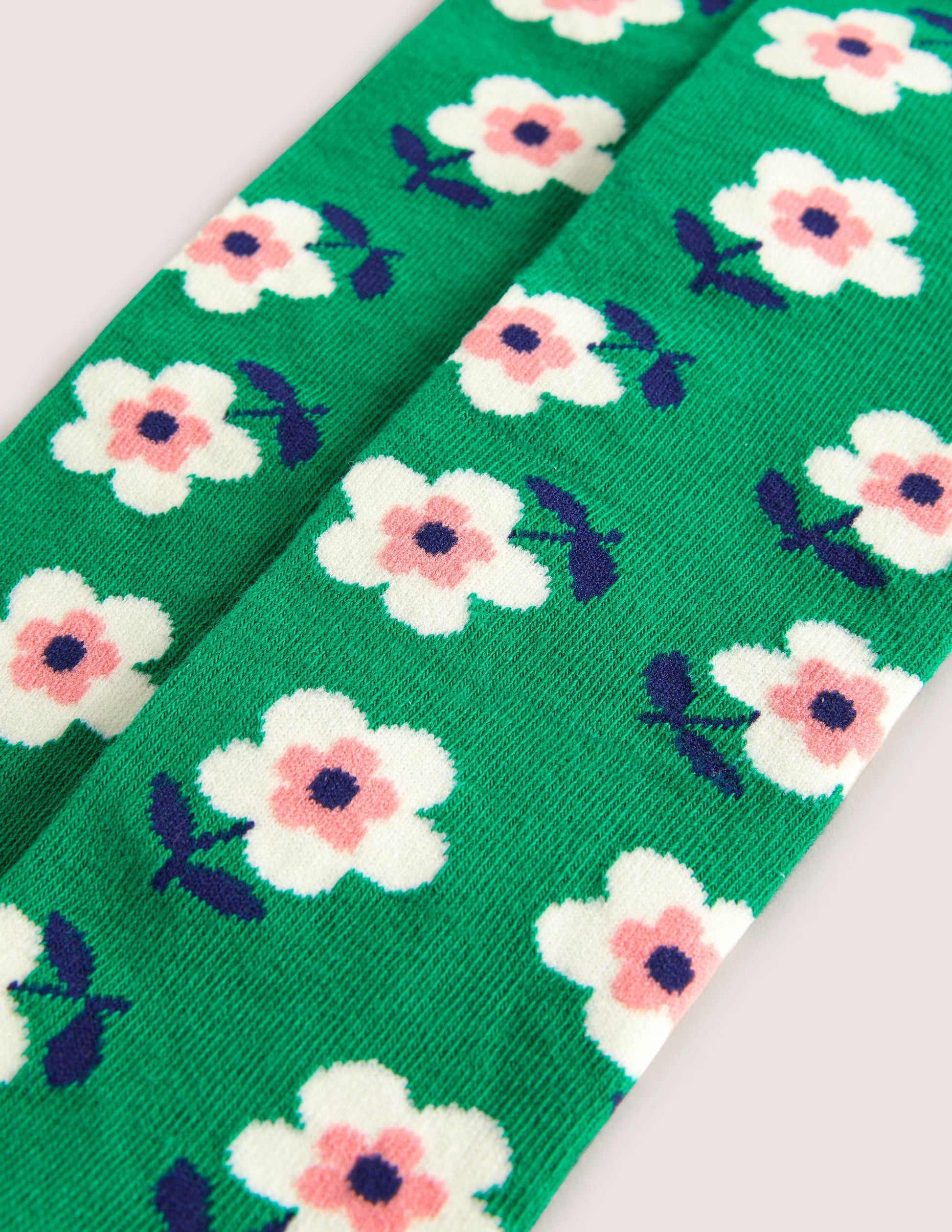 Gemusterte Strumpfhose-Grün, Blumenmuster-2