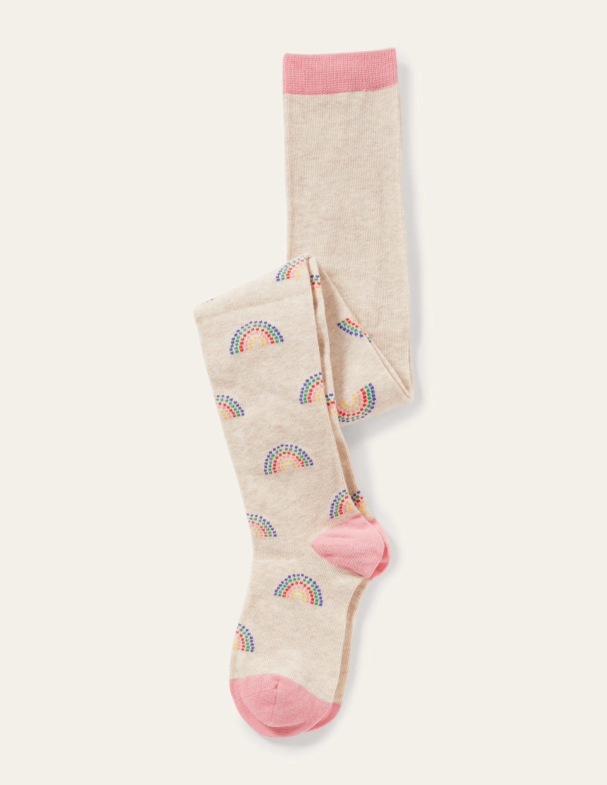 Gemusterte Strumpfhose-Hellbeige Meliert, Regenbögen - Image 1