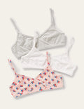 Kurze Oberteile mit Crossover-Design im 3er-Pack-Rosa, Blumenmuster