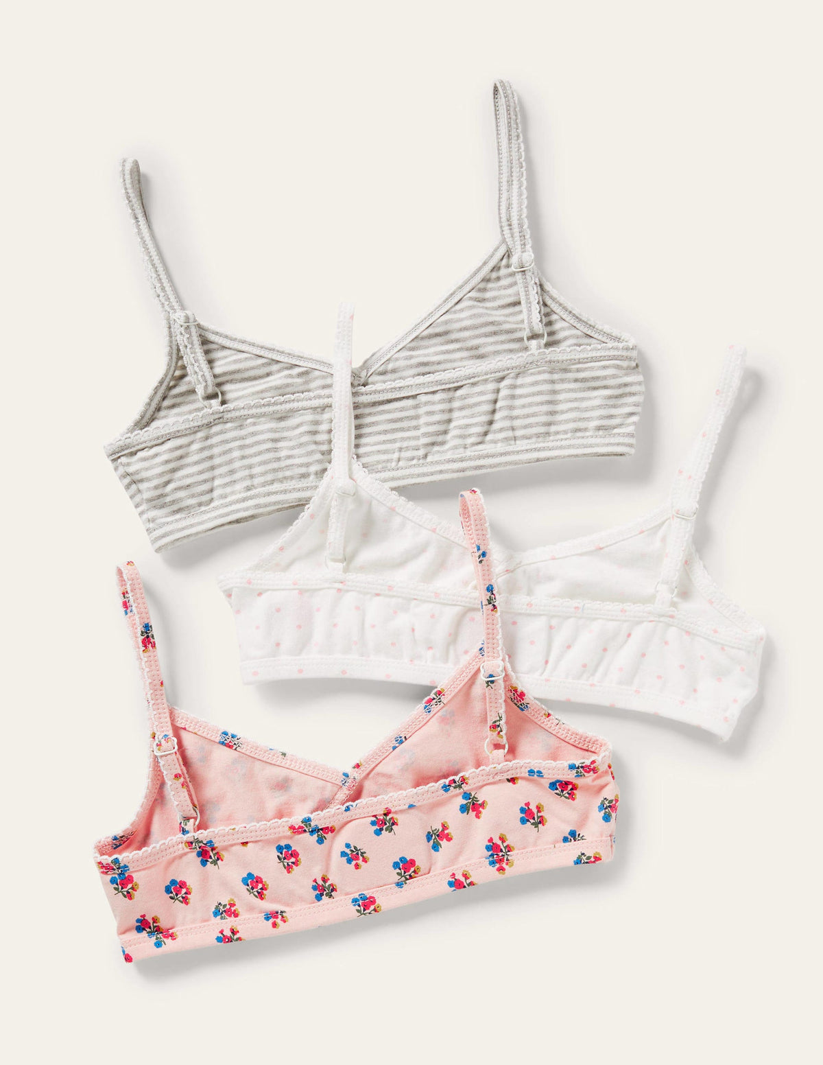Kurze Oberteile mit Crossover-Design im 3er-Pack-Rosa, Blumenmuster - Image 2