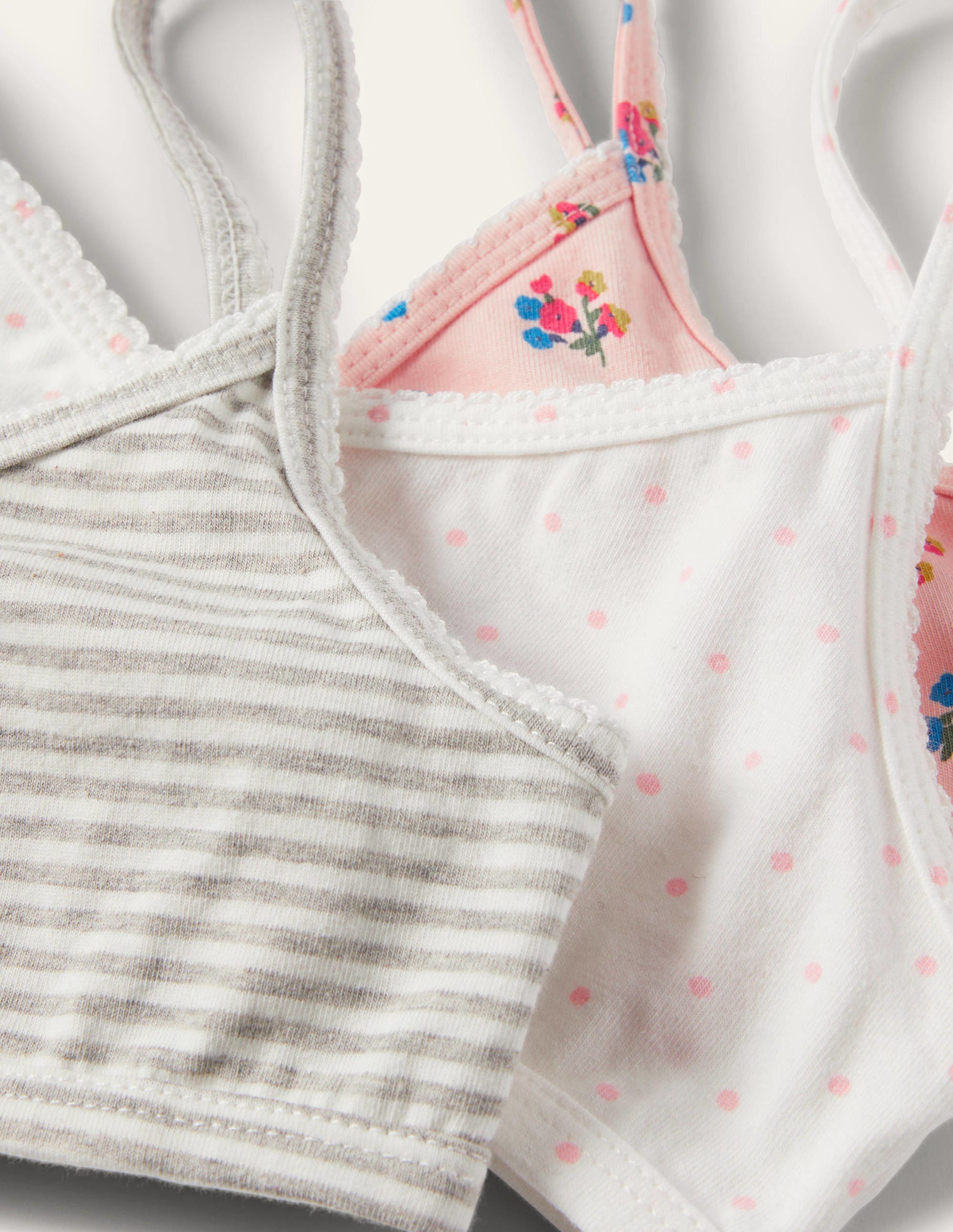 Kurze Oberteile mit Crossover-Design im 3er-Pack-Rosa, Blumenmuster - Image 3