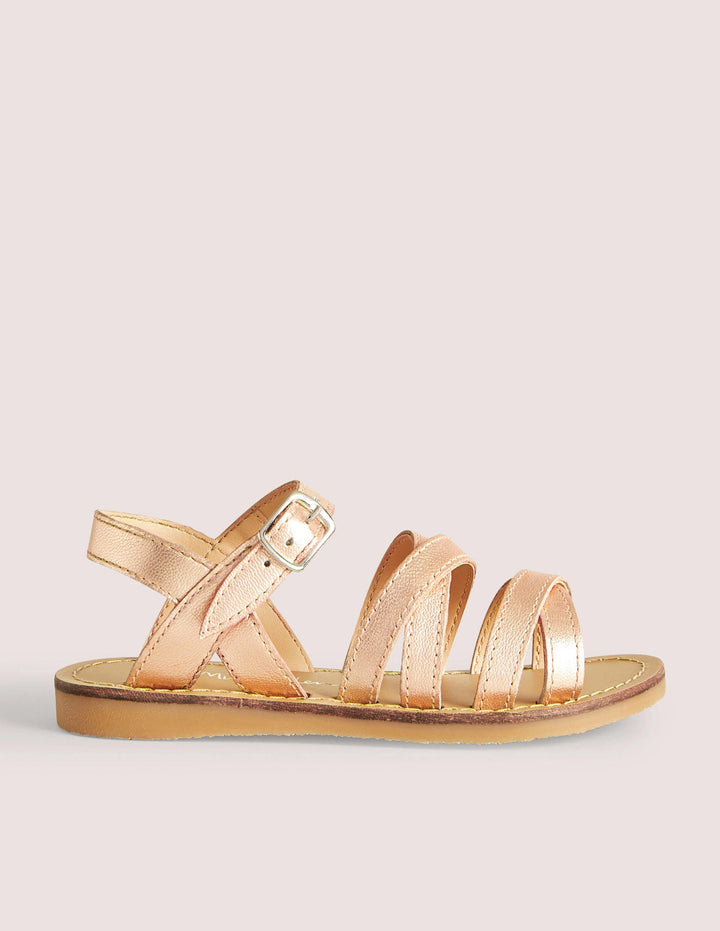 Alltagstaugliche Sandalen-Roségold-Metallic