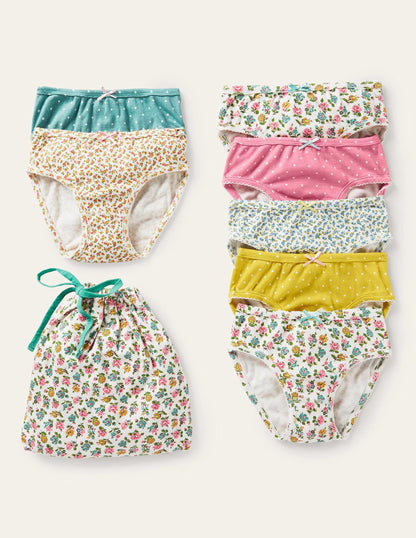 Slips im 7er-Pack (Mädchen)-Patchwork-Blumen-1