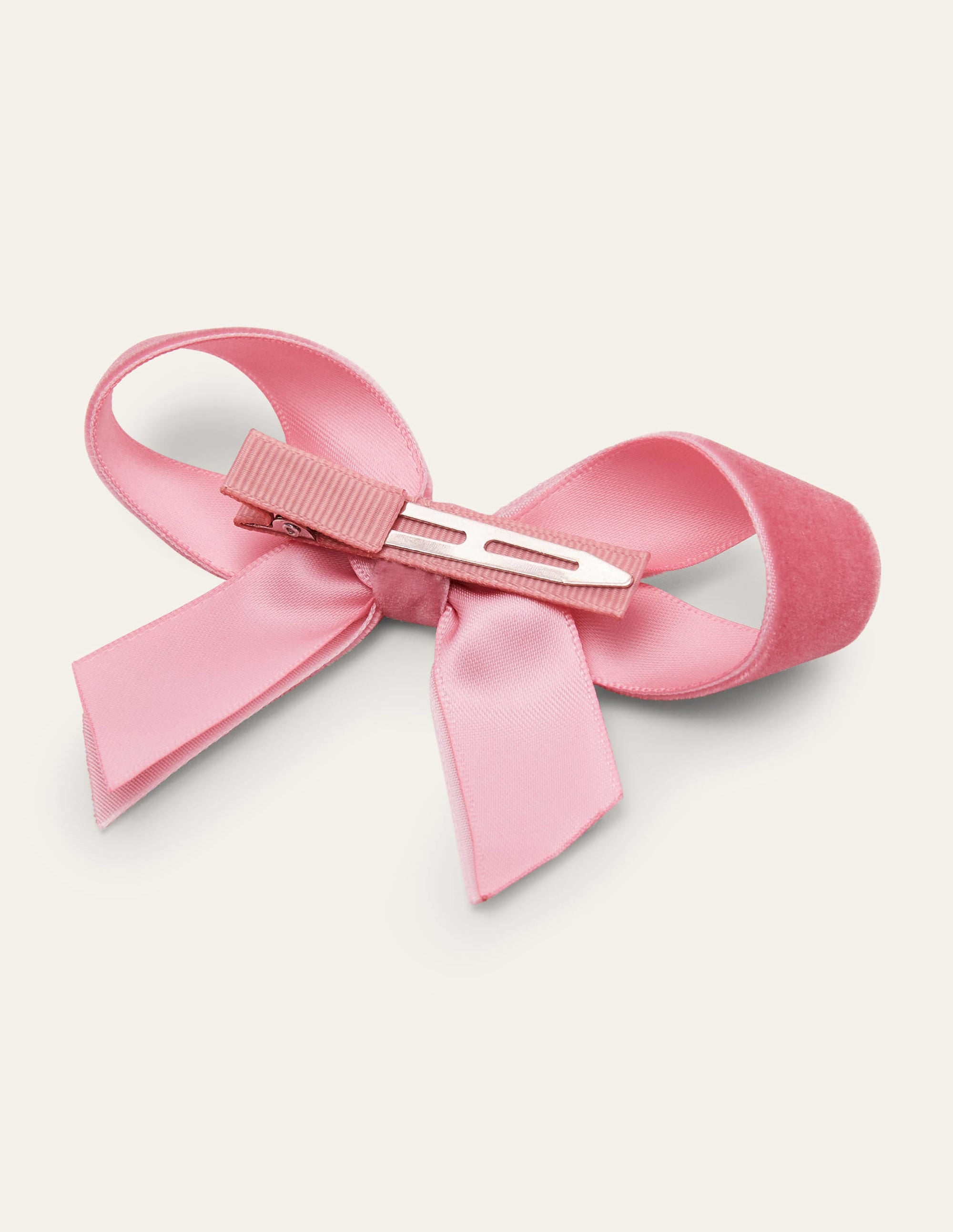 Barrette avec grand nœud-Rose boto - Image 2
