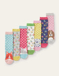 Socken im 7er-Pack-Bunt, Blumen und Tiere