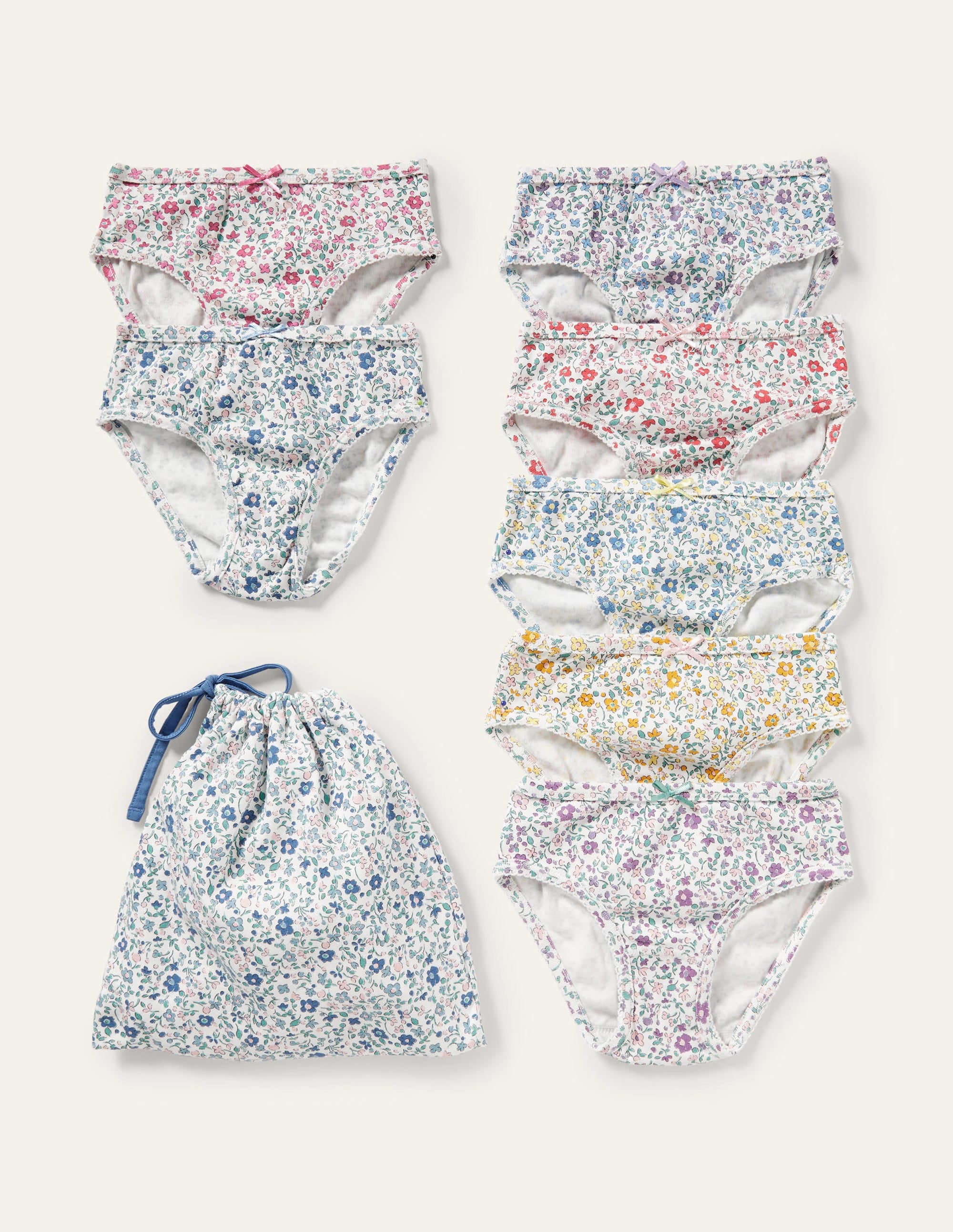 Unterhosen im 7er-Pack-Bunt, Blumenmuster - Image 1